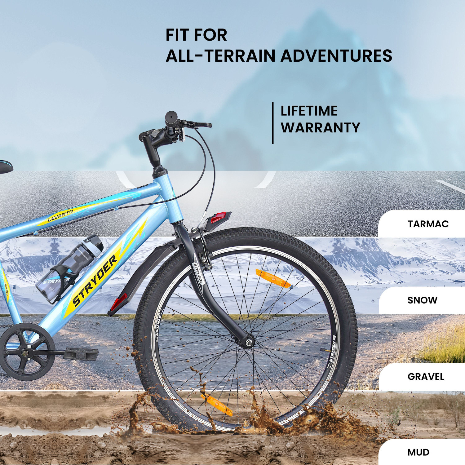 Image of STRYDER Levanto 26 inch MTB Cycle - Durable & Stylish Ride with Disc Brake | 26 T (inch) Mountain Cycle