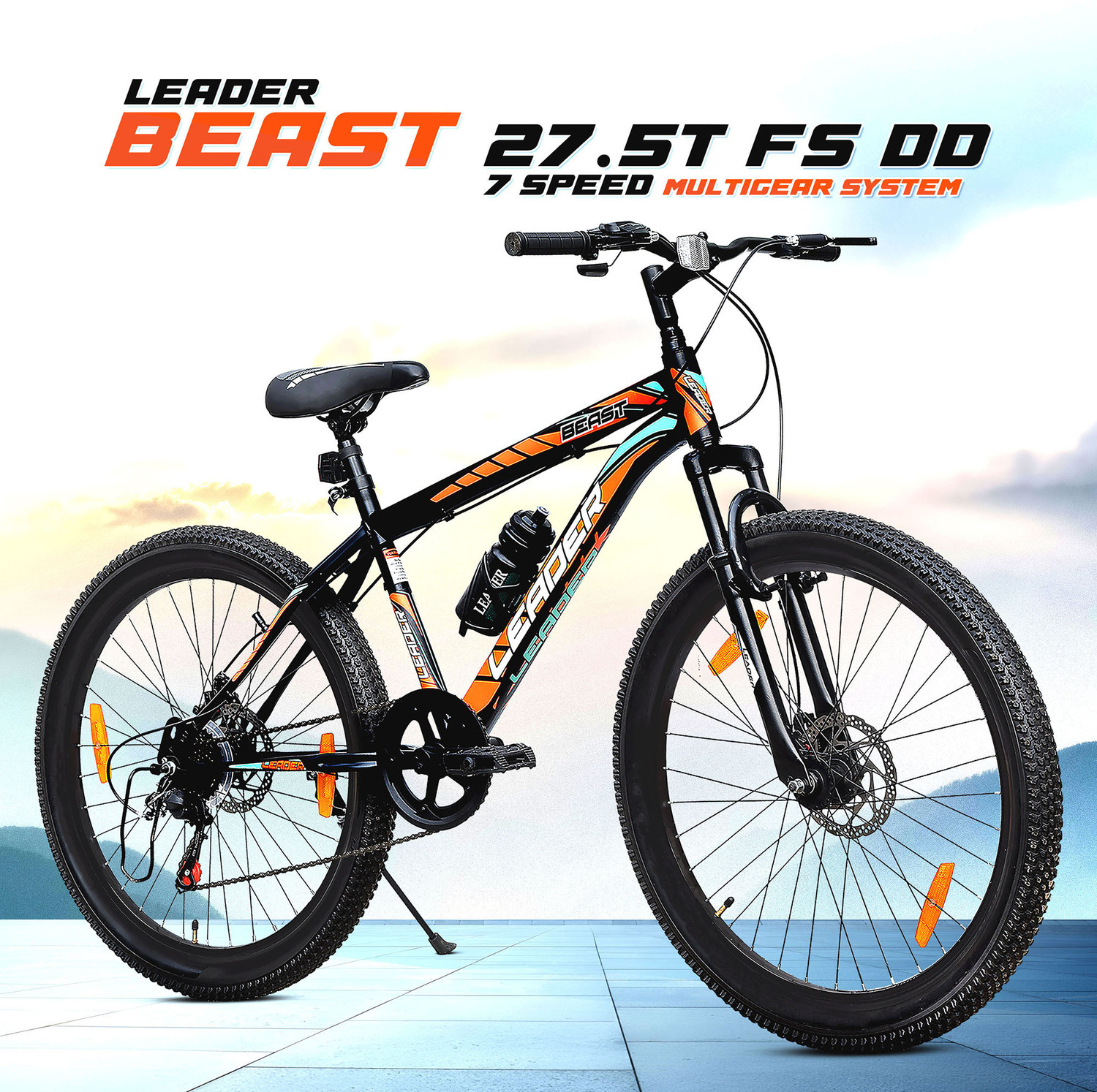 Image of LEADER Beast 27.5T Multispeed (7 Speed) Bike with & Dual Disc Brake 27.5 T (inch) Mountain Cycle