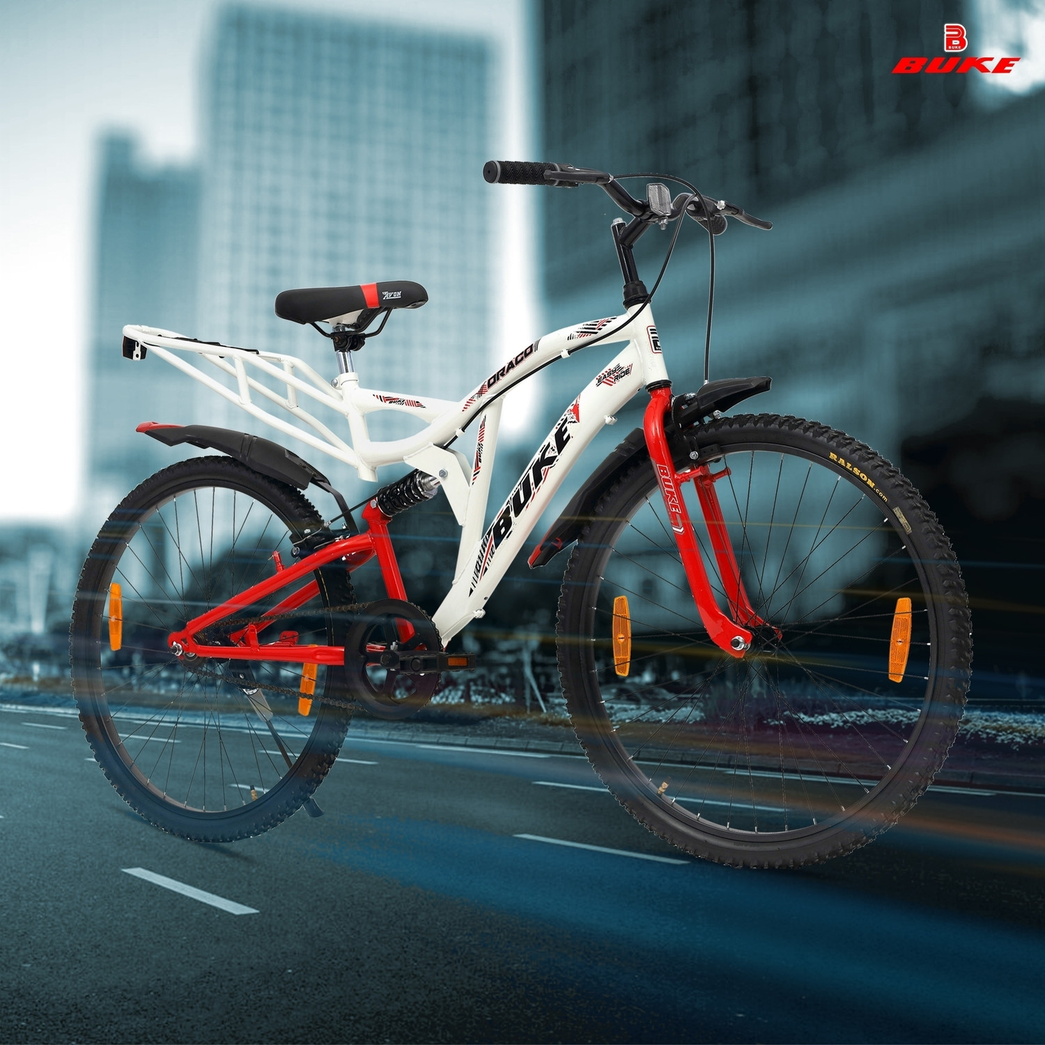 Image of Buke DRACO 26T MTB Cycle for Boys & Men with V Brake & Carrier 85% Pre Fitted 26 T (inch) Mountain Cycle