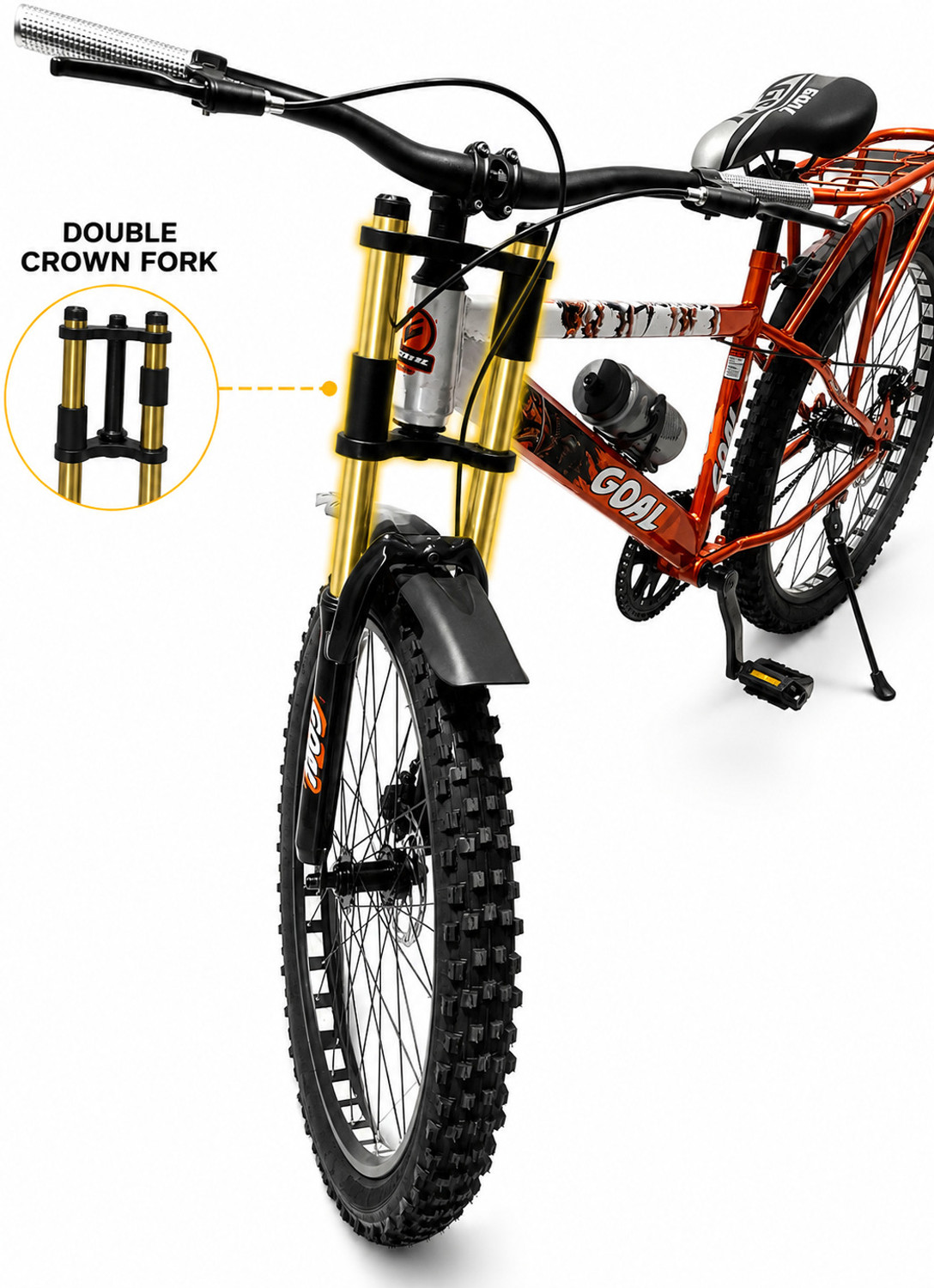 Image of GOAL SAMURAI|| DOUBLE CROWN FORK|| DOUBLE DISC 26 T (inch) Mountain Cycle
