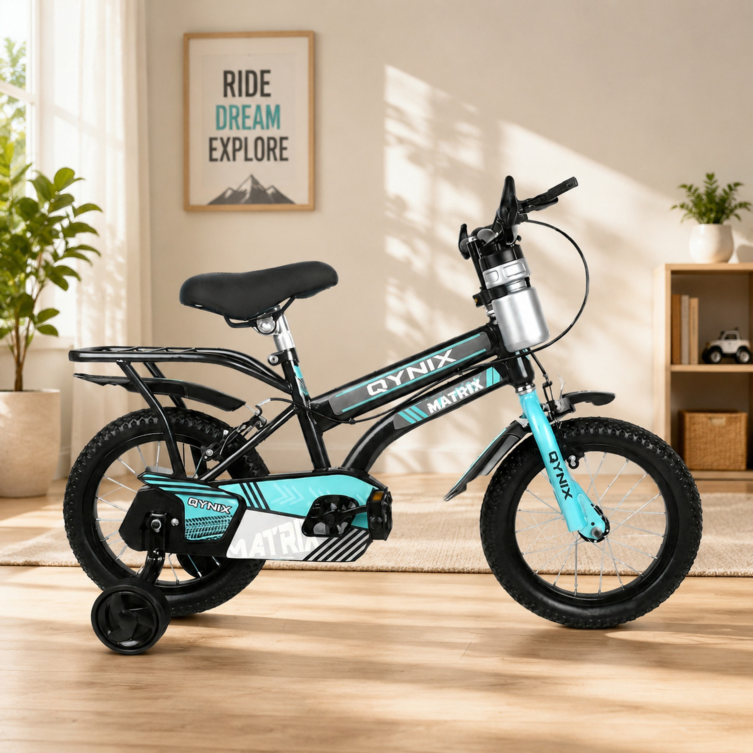 Image of QYNIX Matrix 14T For 2-5 Years Kids Bicycle with Training Wheels & Carrier 14 T (inch) BMX Cycle