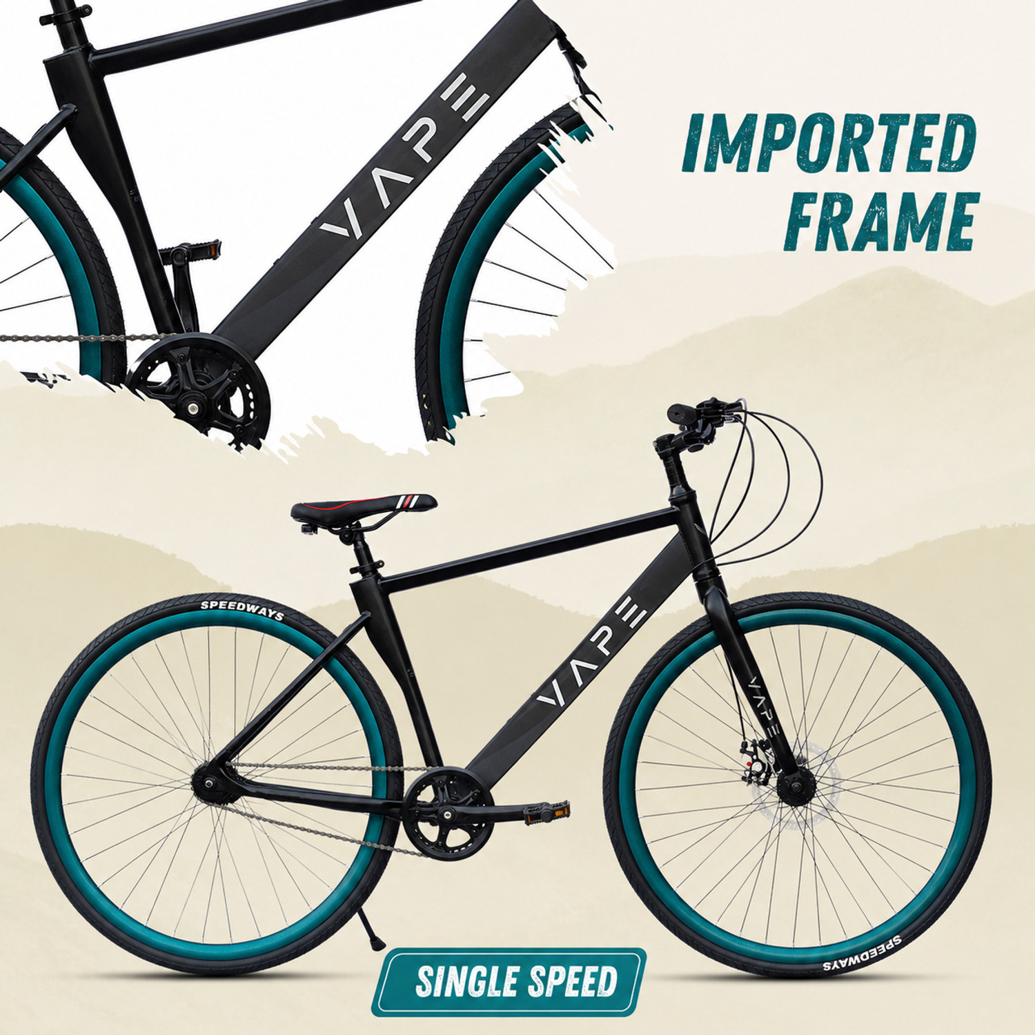 Image of GOAL 700C IMPORTED FRAME || SINGLE SPEED || DOUBLE DISC Hybrid Cycle /City Bike 700C T (inch) Hybrid Cycle /City Bike