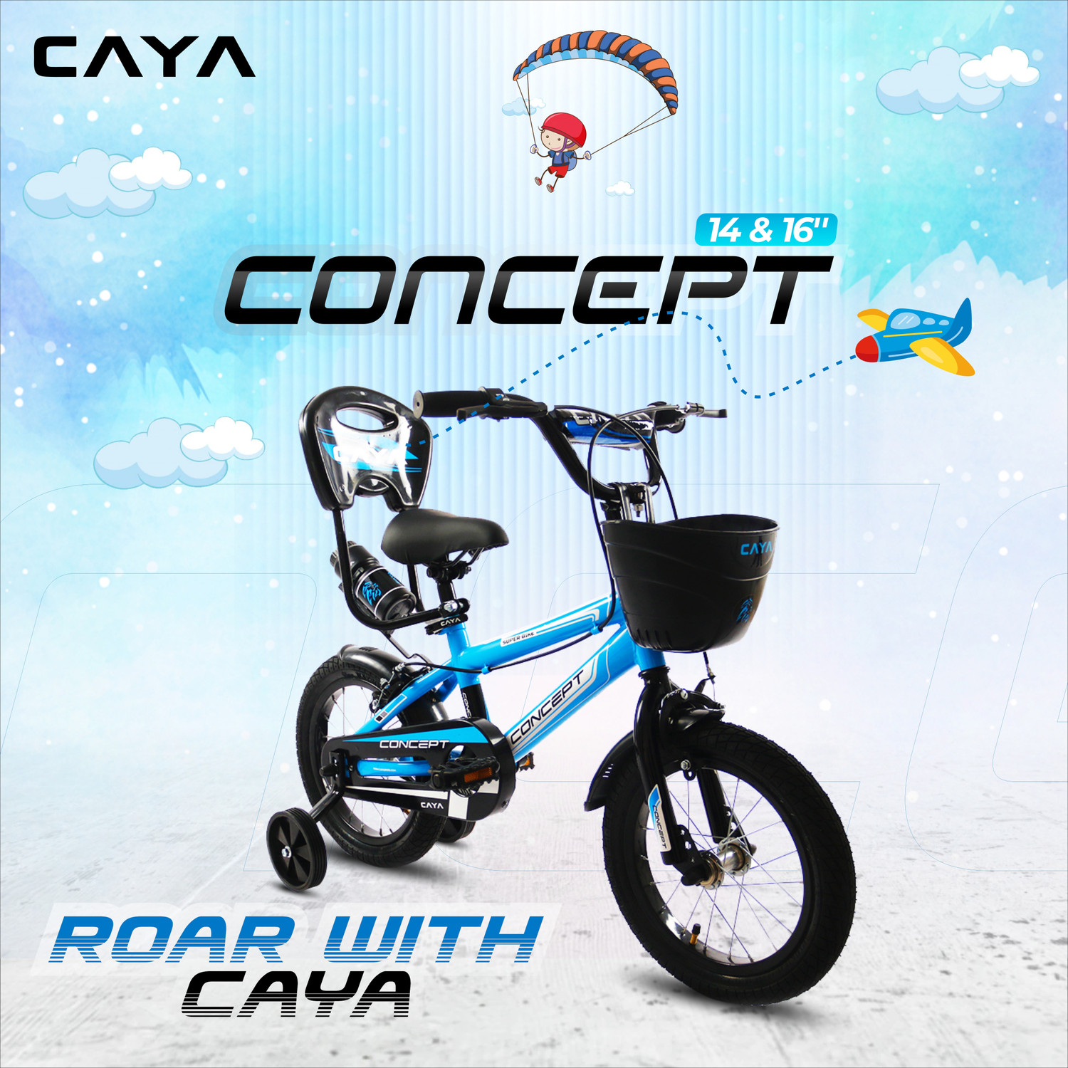 Image of CAYA Concept 14 inch Cool Sky Blue Caliper Brakes, Lightweight Kids Bikes 14 T (inch) BMX Cycle