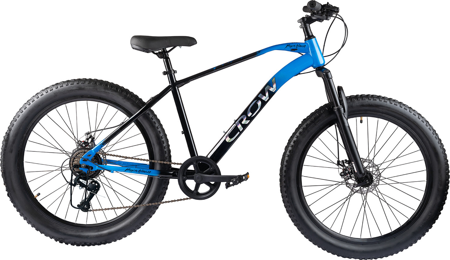 Image of Crow BLACK NINJA 7 SPEED|FAT BIKE|FRONT SUSPENSION|DUAL DISC BRAKE 26 T (inch) Mountain Cycle