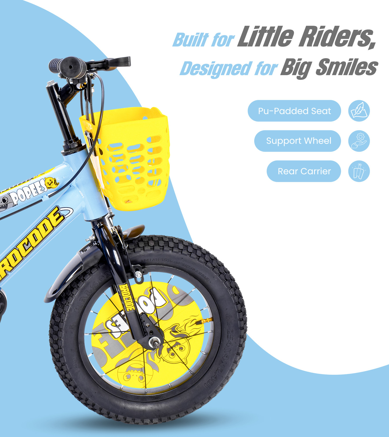 Image of BroCode Kids Cycles for Boys and Girls | Age Group 2-5 Years Semi-Assembled 14 T (inch) BMX Cycle