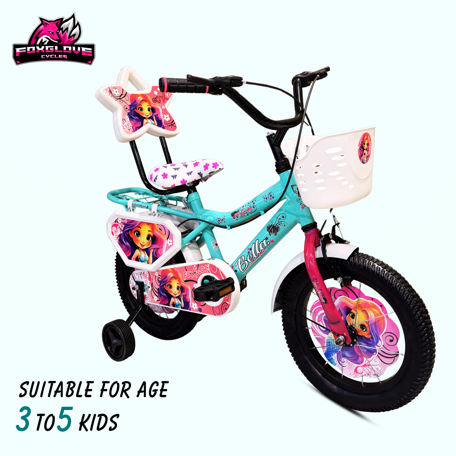Image of FOXGLOVE BELLA 14 INCH BICYCLE FOR 3 TO 5 YEARS GIRLS AND BOYS 95% ASSEMBLED 14 T (inch) Road Cycle