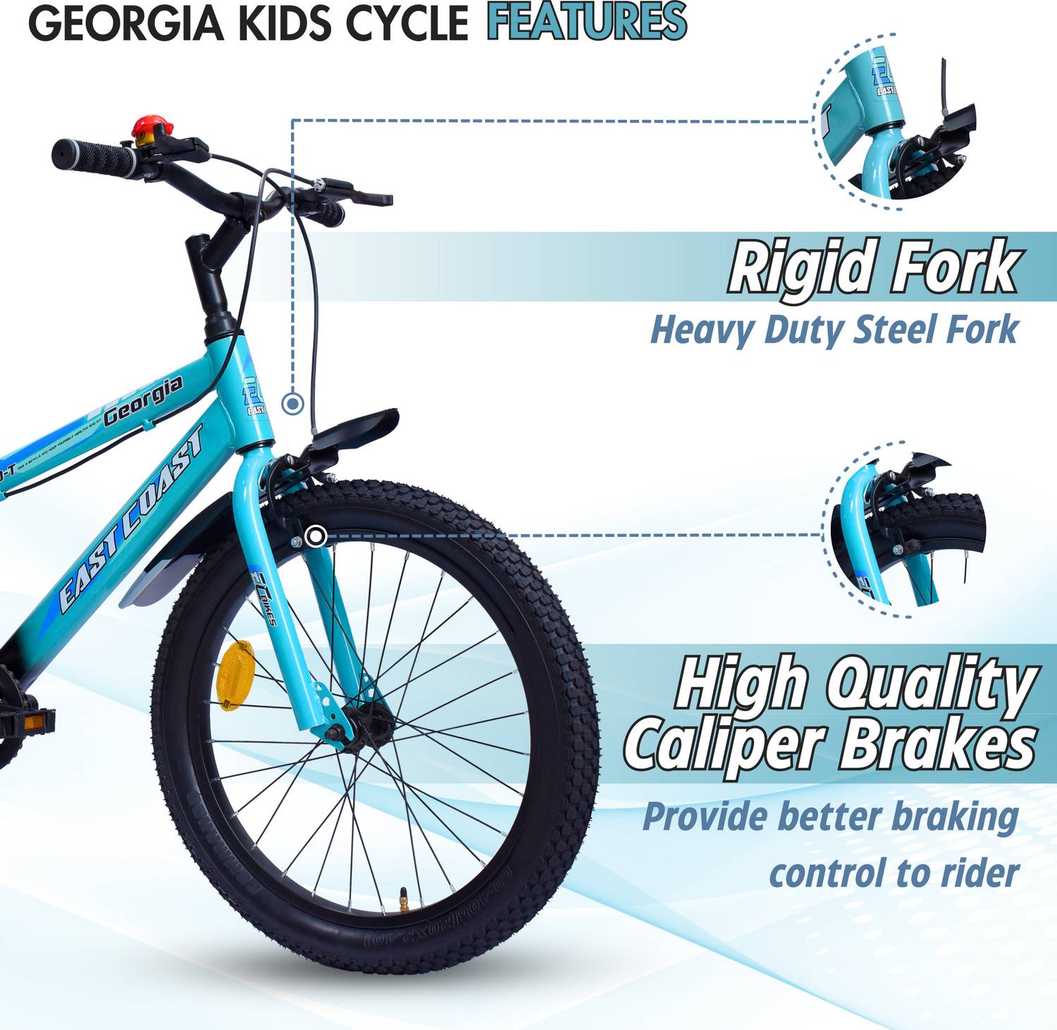 EAST COAST Georgia Kids 20 inch Dual Shade Road Cycle - Image 5