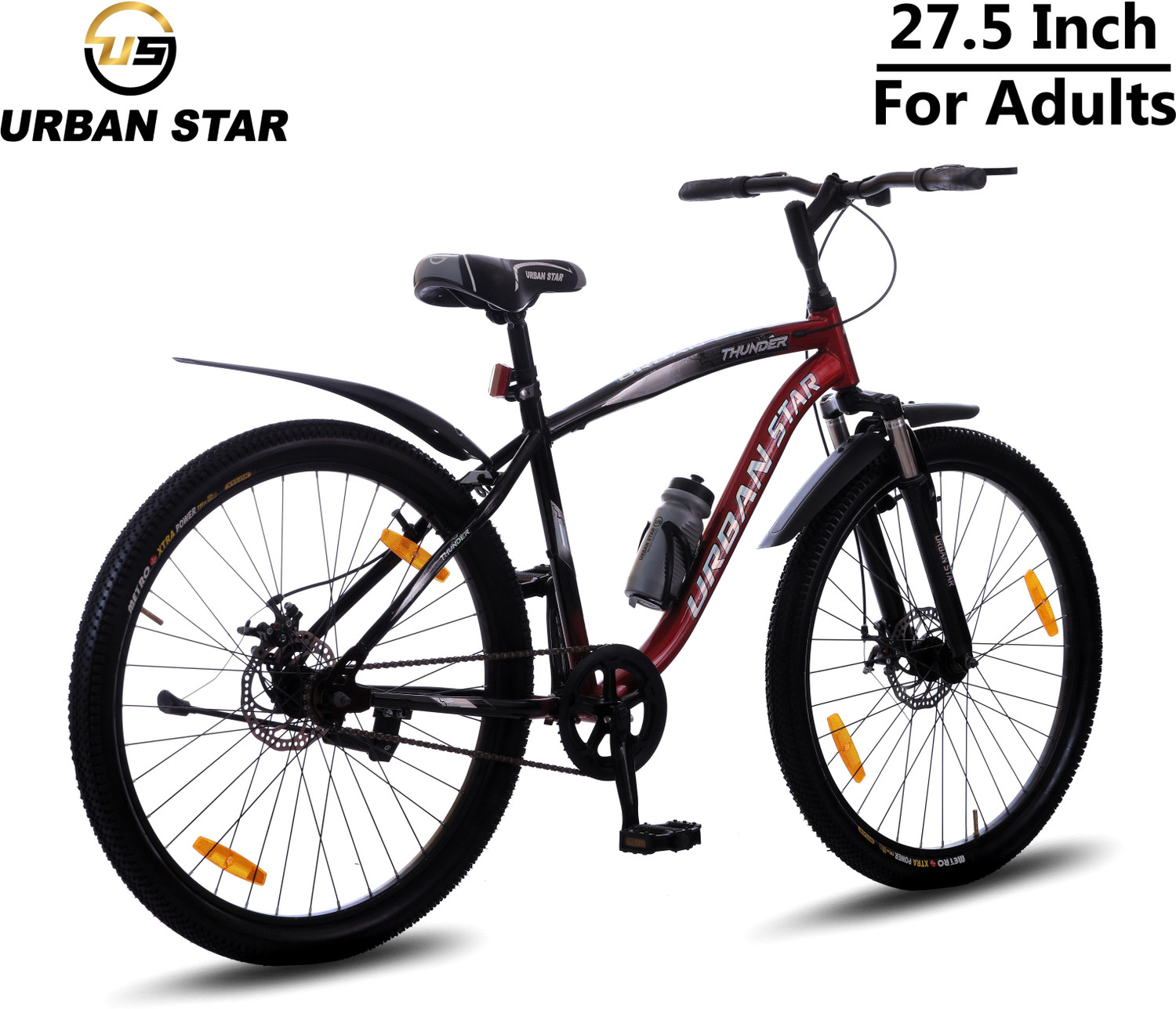Image of Urban Star THUNDER | 27.5T | DUAL DISC | METALLIC PAINT | 80% ASSEMBLED | FOR 15+YEARS | 27.5 T (inch) Hybrid Cycle /City Bike