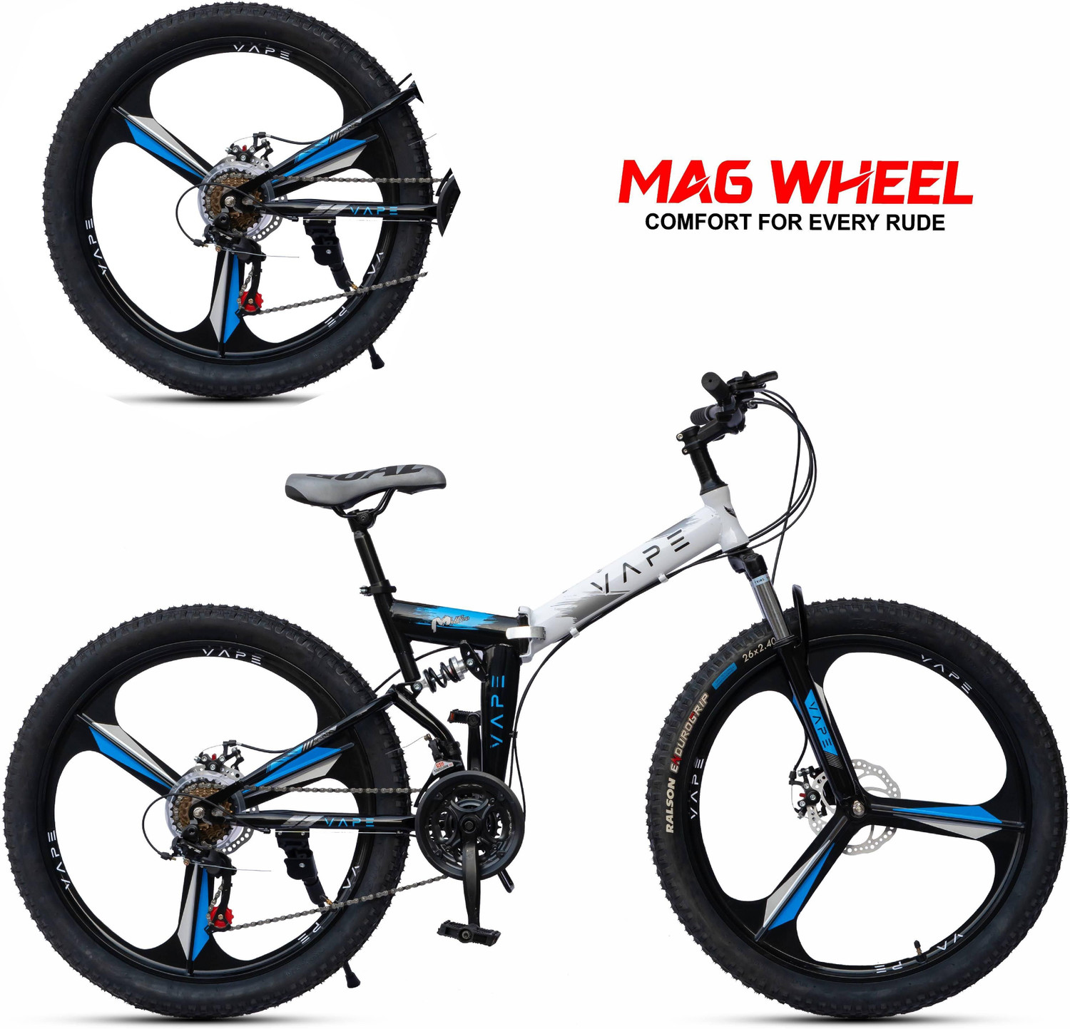 Image of GOAL FOLDING CYCLE || 21 SPEED || MAGWHEEL || SUSPENSION FORK 26 T (inch) Folding Bikes /Folding Cycle