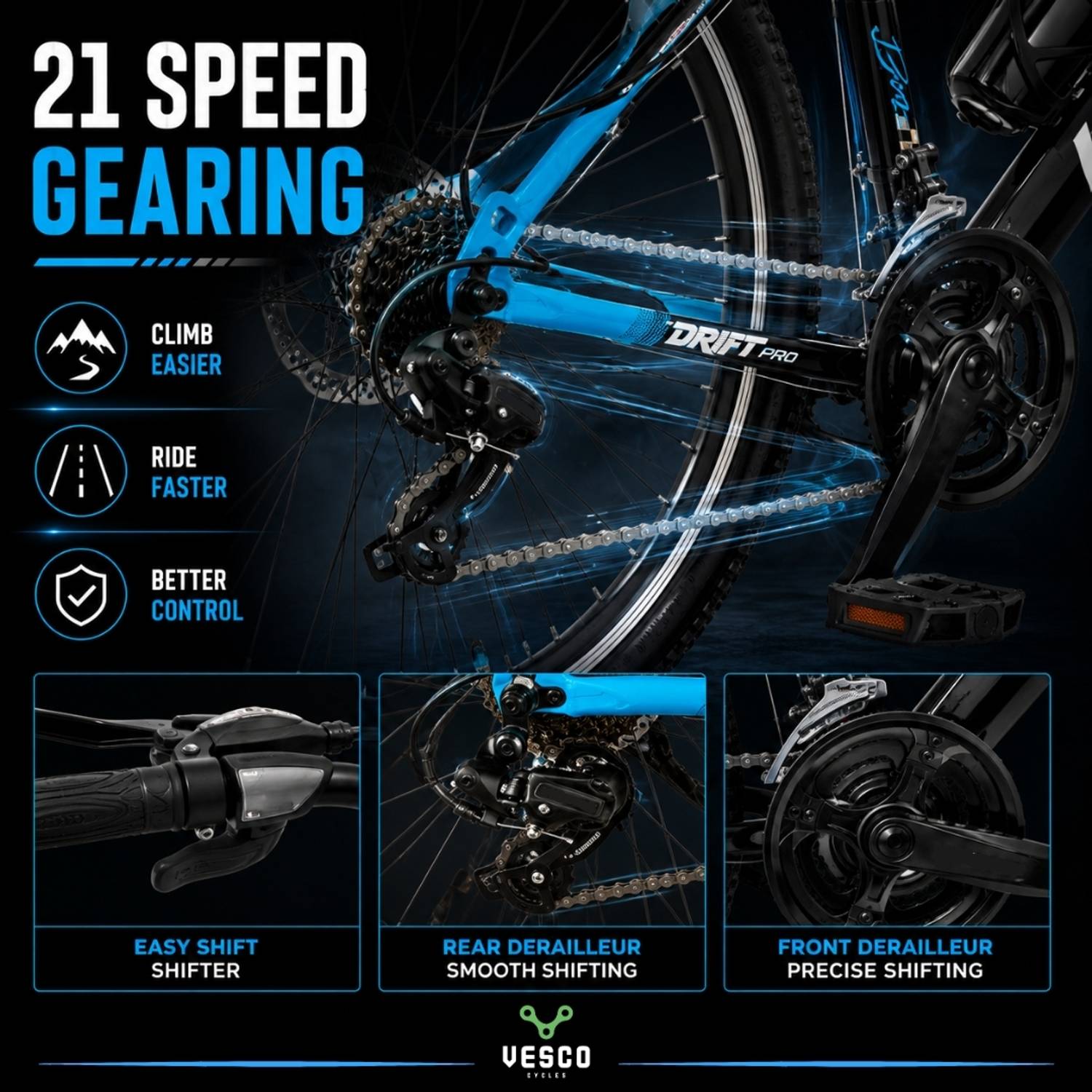 VESCO DRIFT PRO 26T 21 Gears Men's Cycle - Image 3