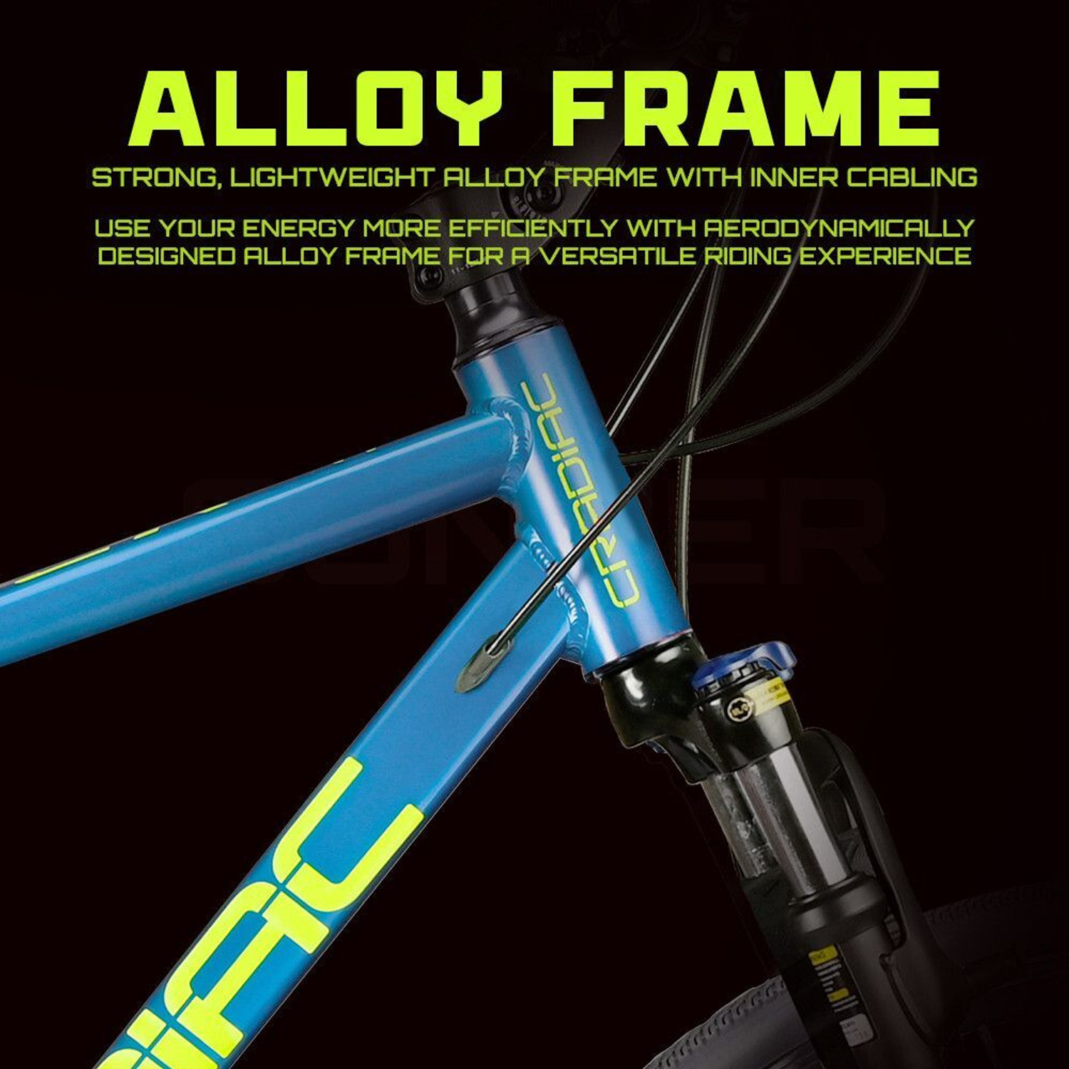 Image of CRADIAC GUNNER PRO MAX|6061 ALLOY FRAME FRAME|ZOOM LOCKOUT SUSPENSION|STEM RAISER 700C T (inch) Hybrid Cycle /City Bike