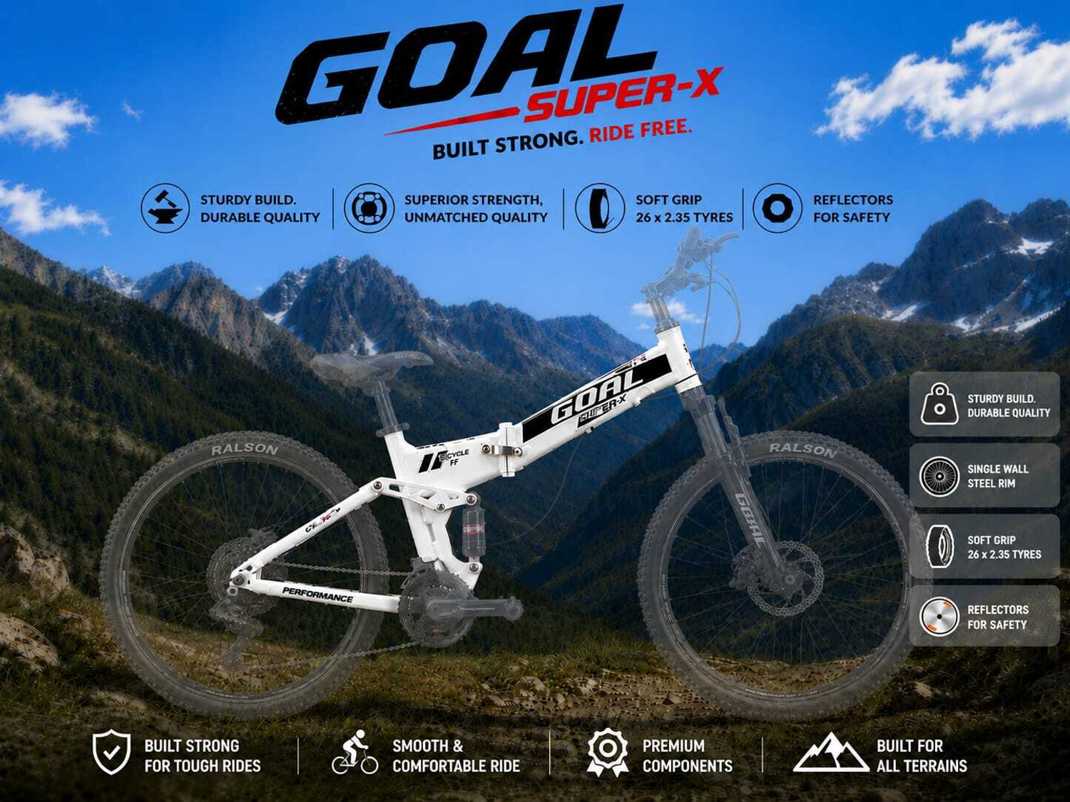Image of GOAL FOLDING NANO RED 26 T SUPER-X FOLDING BIKES|FOLDING CYCLE 26 T (inch) Folding Bikes /Folding Cycle