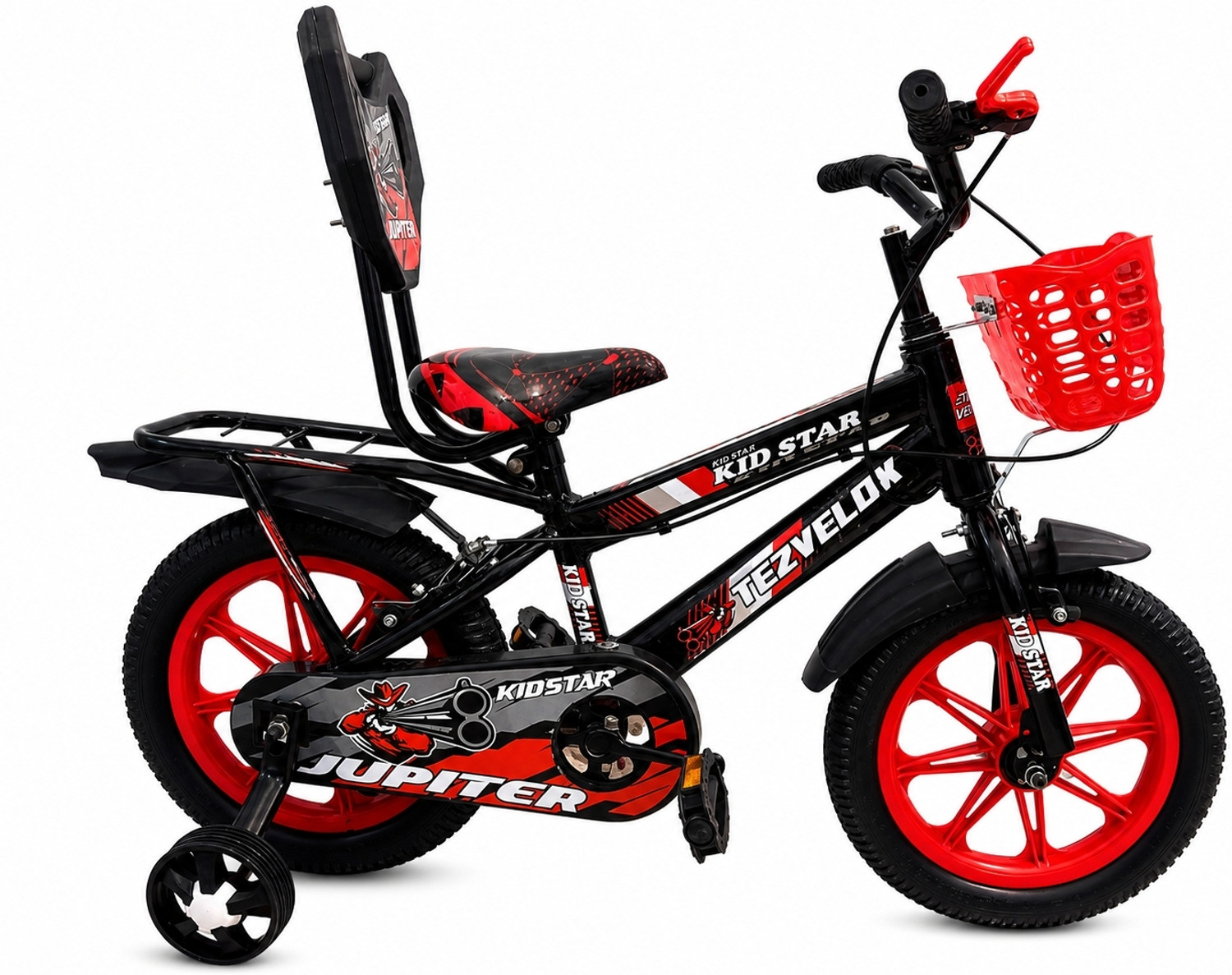 Image of Tezvelox Kid star premium 14 T (inch) Road Cycle (Single Speed, Black, Rigid)