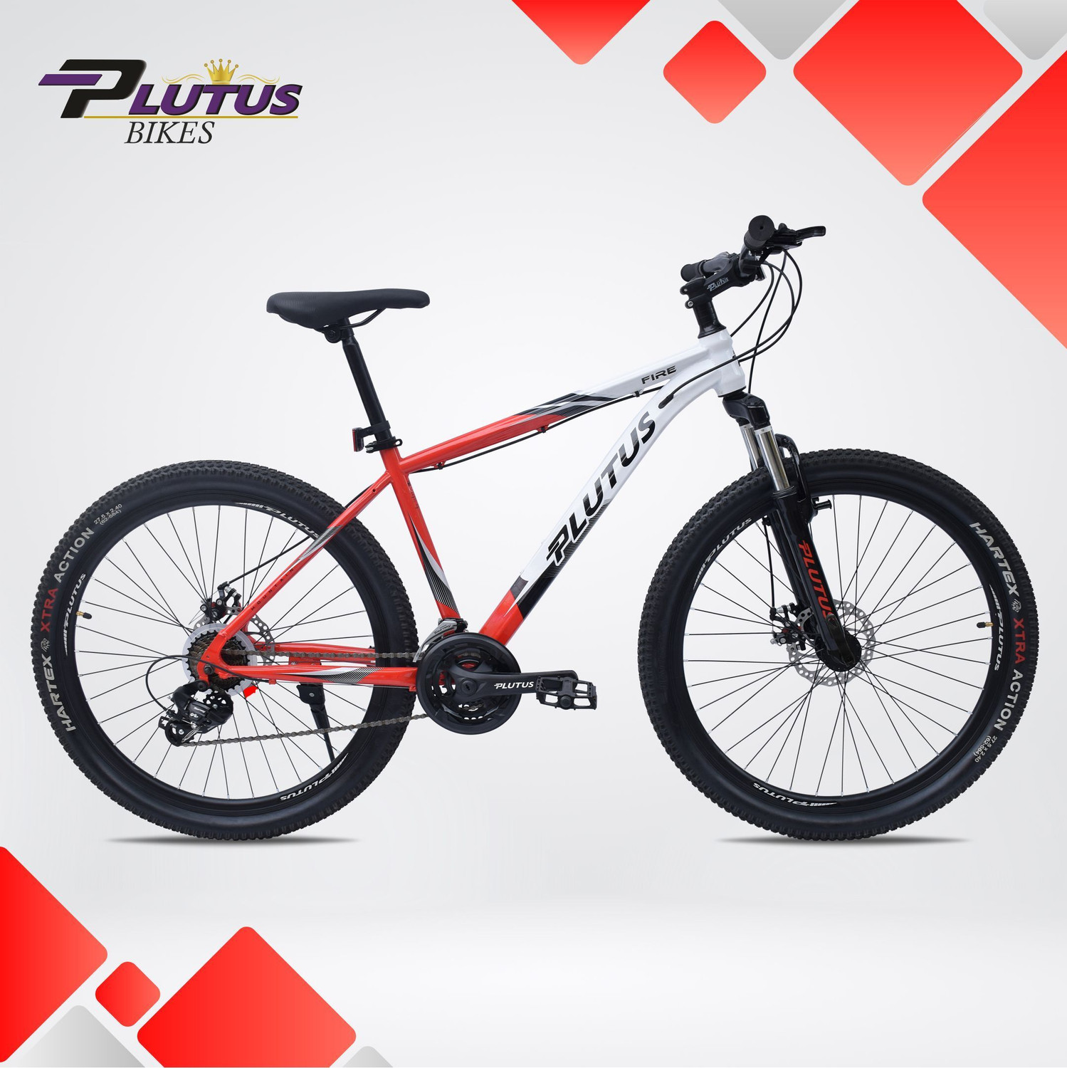 Image of PLUTUS Fire MTB Cycle Age 12+ with Dual Disc Brake, Multi Speed 26 T Mountain Cycle 26 T (inch) Mountain Cycle