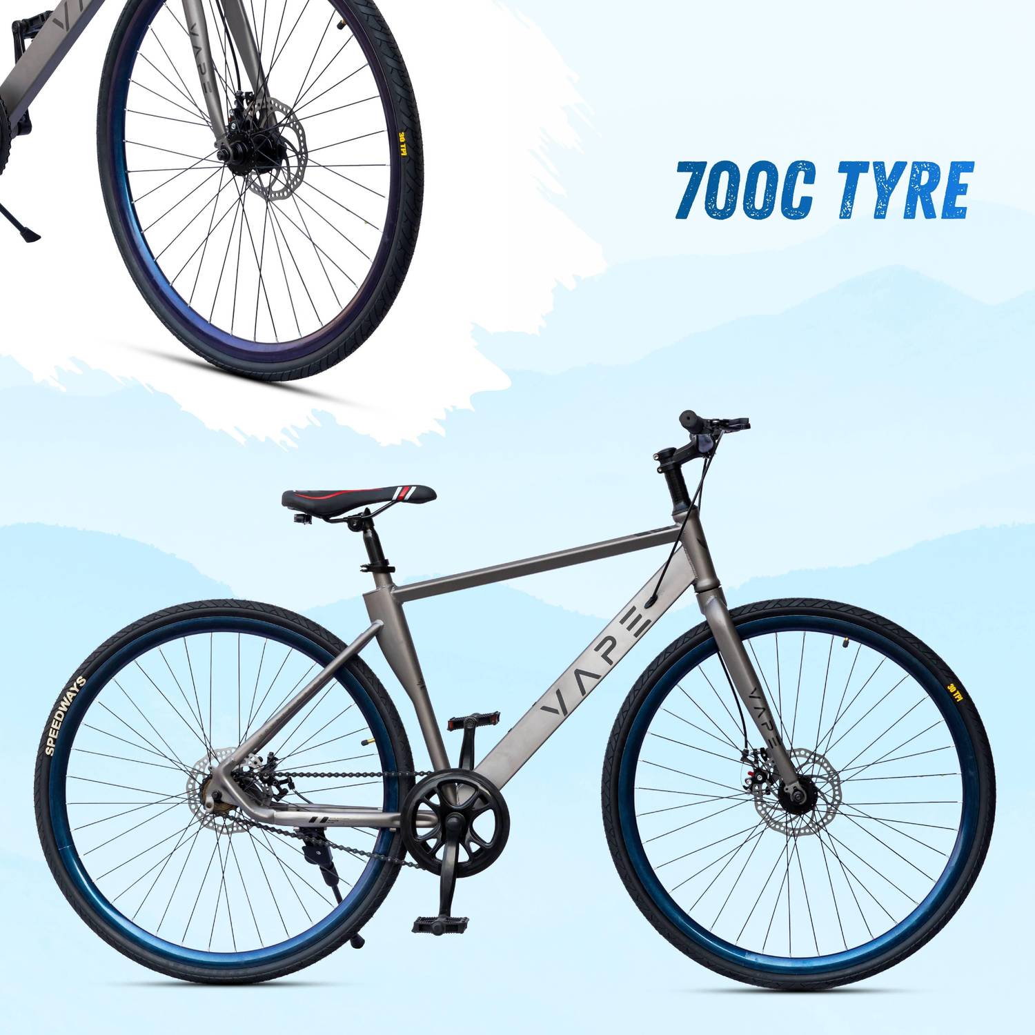 GOAL VAPE 700C SingleSpeed Hybrid Bicycle - Image 3
