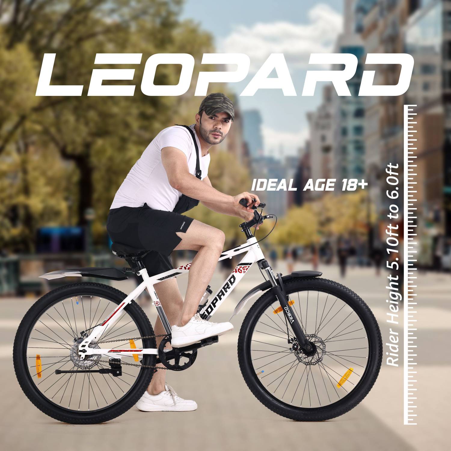 VESCO Leopard 27.5 T White Black MTB Bicycle - Image 2