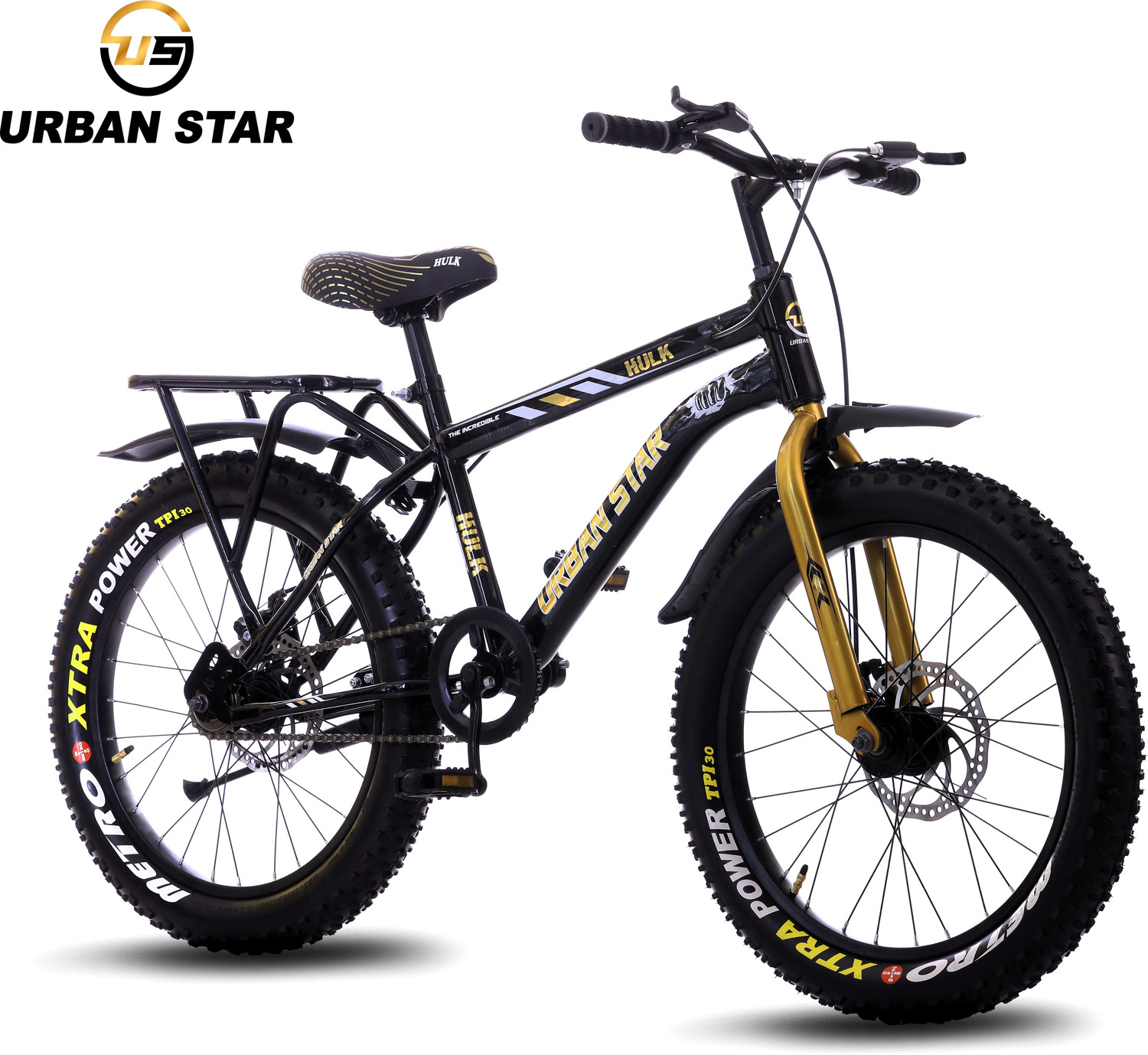 Image of Urban Star HULK | IBC | 20T BMX | IN-BUILT CARRIER | D /D | FAT TYRES | Semi Assembled | 20 T (inch) Fat Tyre Cycle