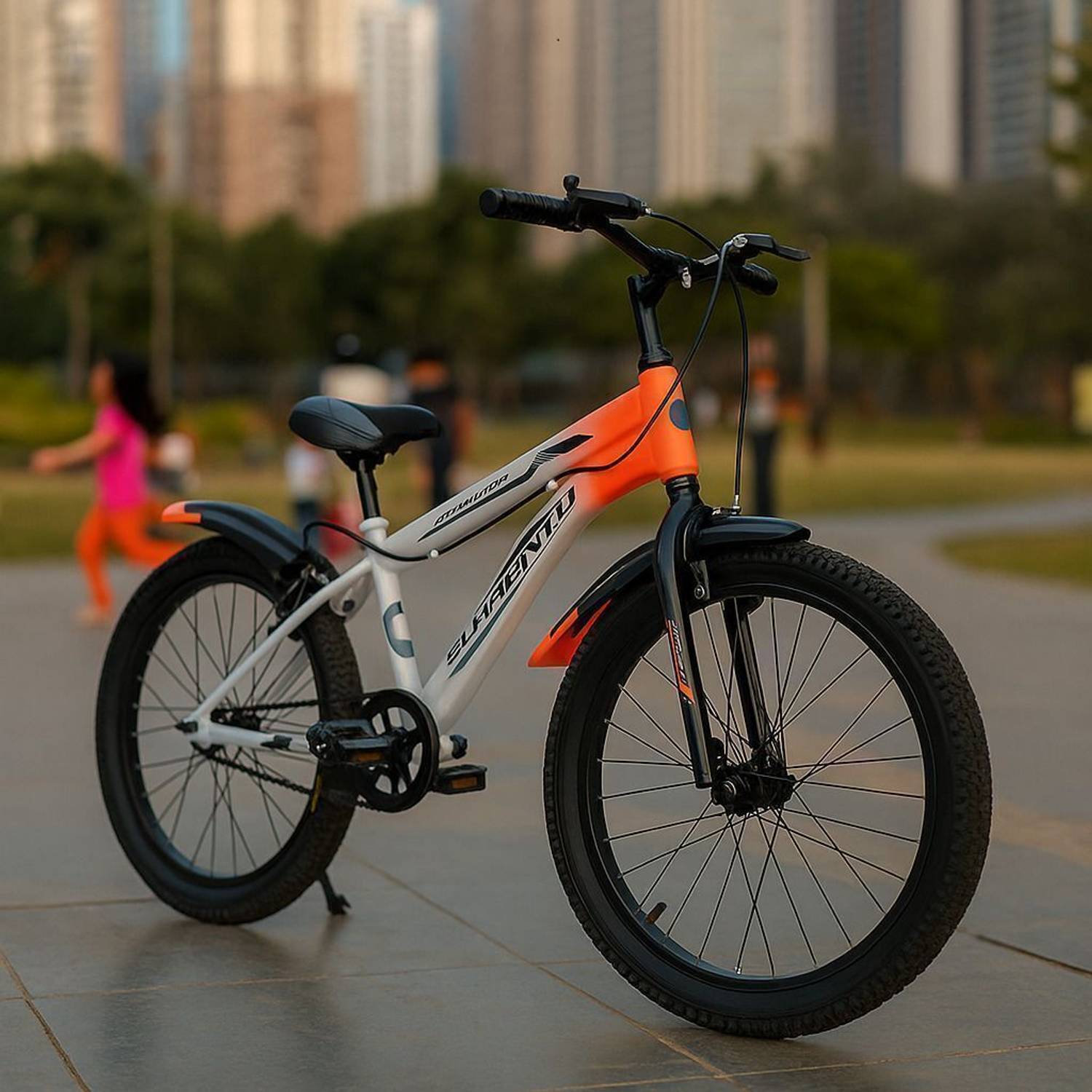 BLAKENTO 20T Ace Crew Premium Matte Finished White & Orange 20 T (inch) Road Cycle