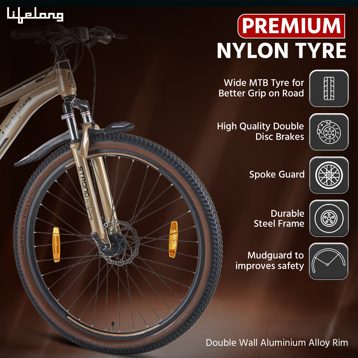 Image of Lifelong STRBC29 Strong 29 Multi-Speed Cycle| Steel Frame | Shimano TY 300 RD Gear 26 T (inch) BMX Cycle