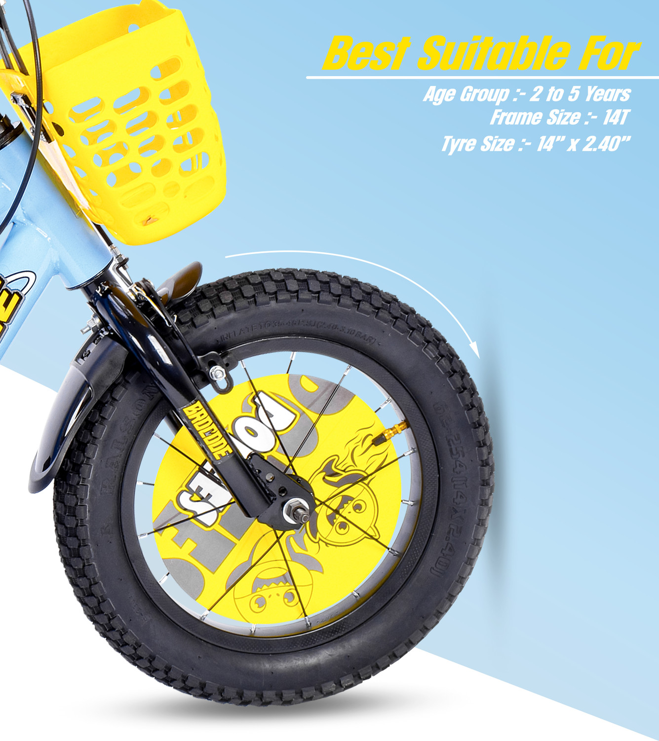 Image of BroCode Kids Cycles for Boys and Girls | Age Group 2-5 Years Semi-Assembled 14 T (inch) BMX Cycle