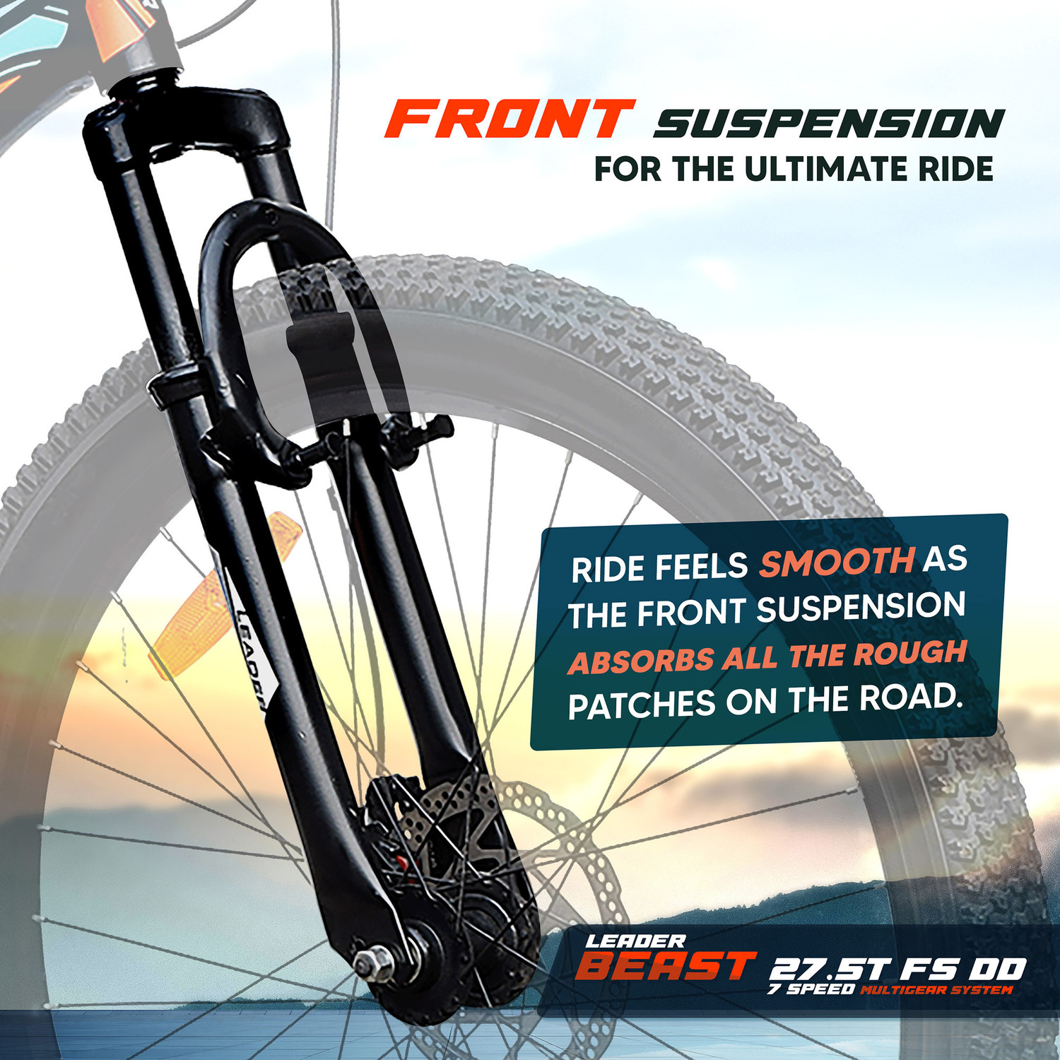 Image of LEADER Beast 27.5T Multispeed (7 Speed) Bike with & Dual Disc Brake 27.5 T (inch) Mountain Cycle