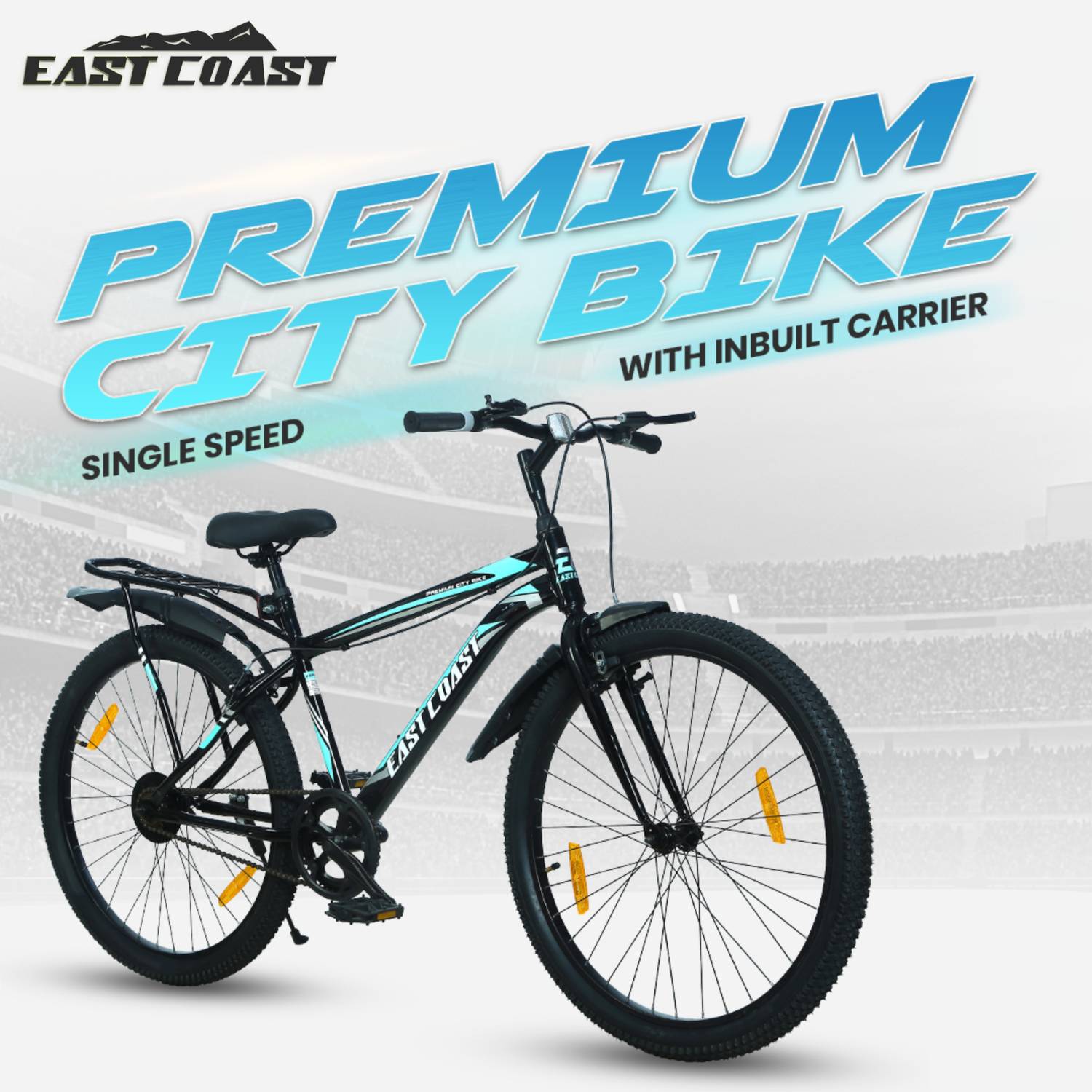 EAST COAST Premium City Bike 26T with Inbuilt Carrier - Image 2