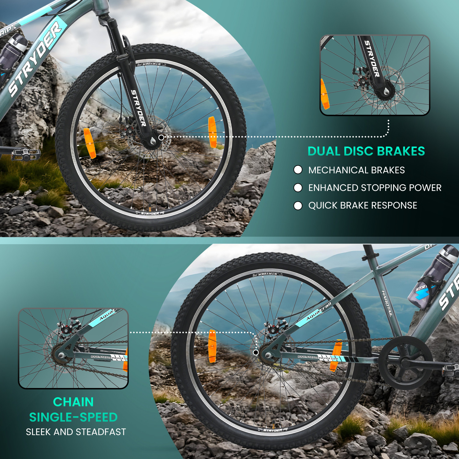 Image of STRYDER 27.5 inch DRIPX Single Speed Bicycle | Durable & Stylish Ride 27.5 T (inch) Mountain Cycle
