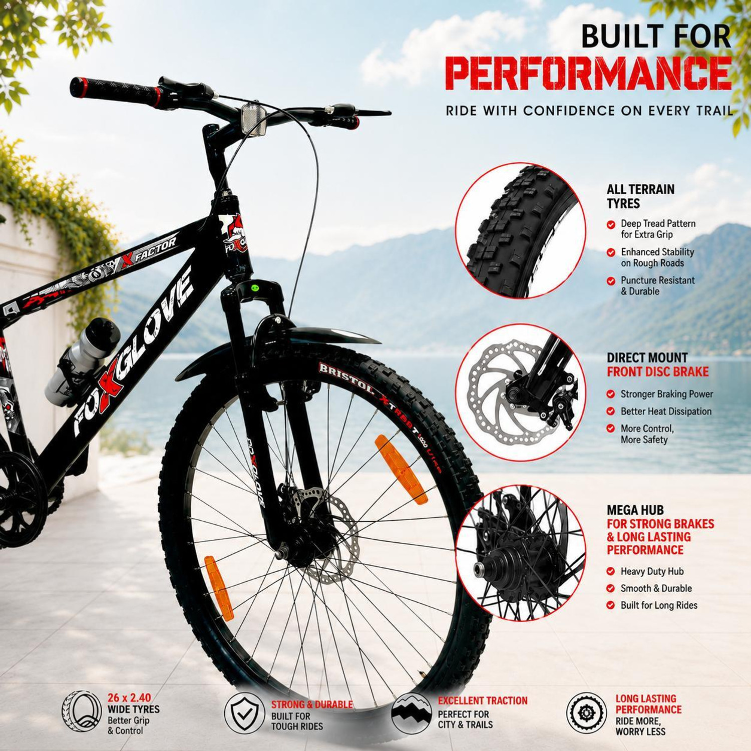 Image of FOXGLOVE XFACTOR 26 inch Multispeed Bike with FS & DD Brake 90% FITTED 26 T (inch) Mountain Cycle
