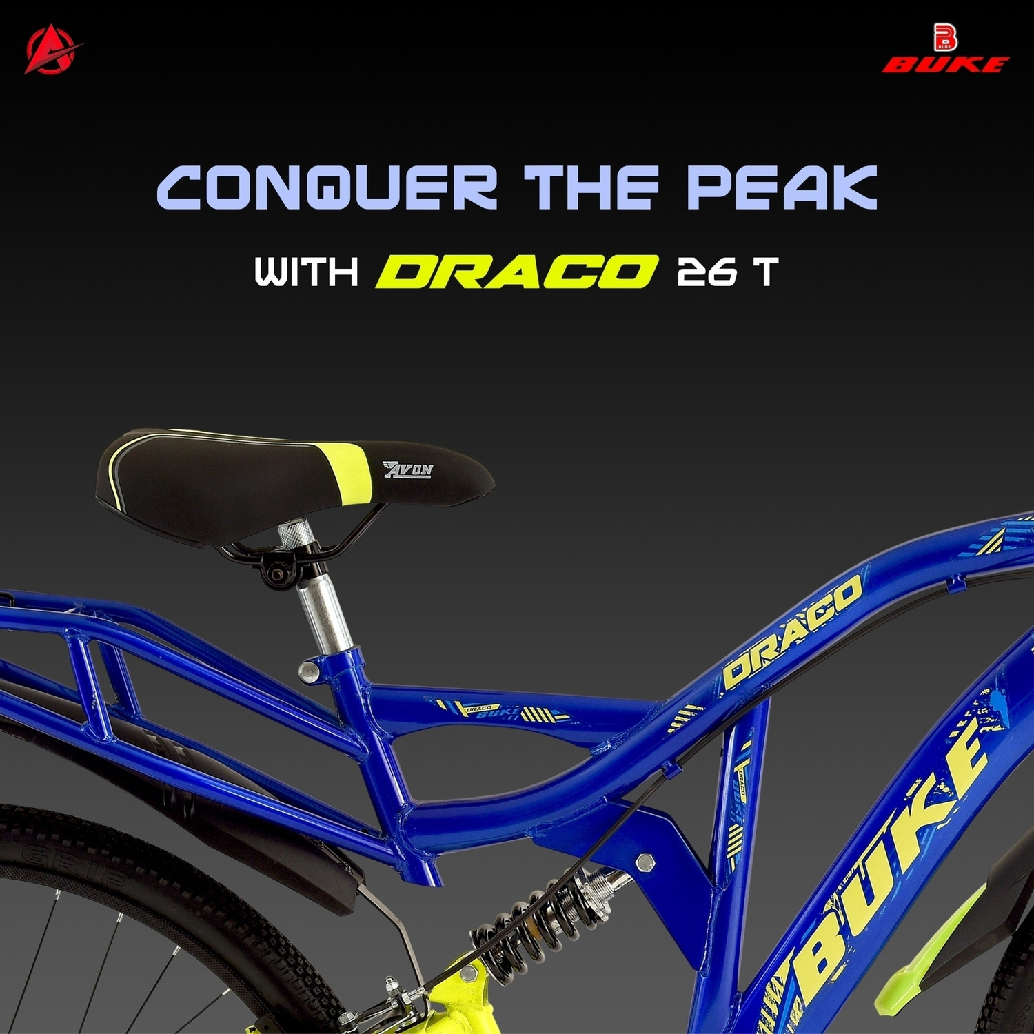 Image of AVON DRACO 26T MTB Cycle for Boys & Men with V Brake & Carrier 85% Pre Fitted 26 T (inch) Mountain Cycle