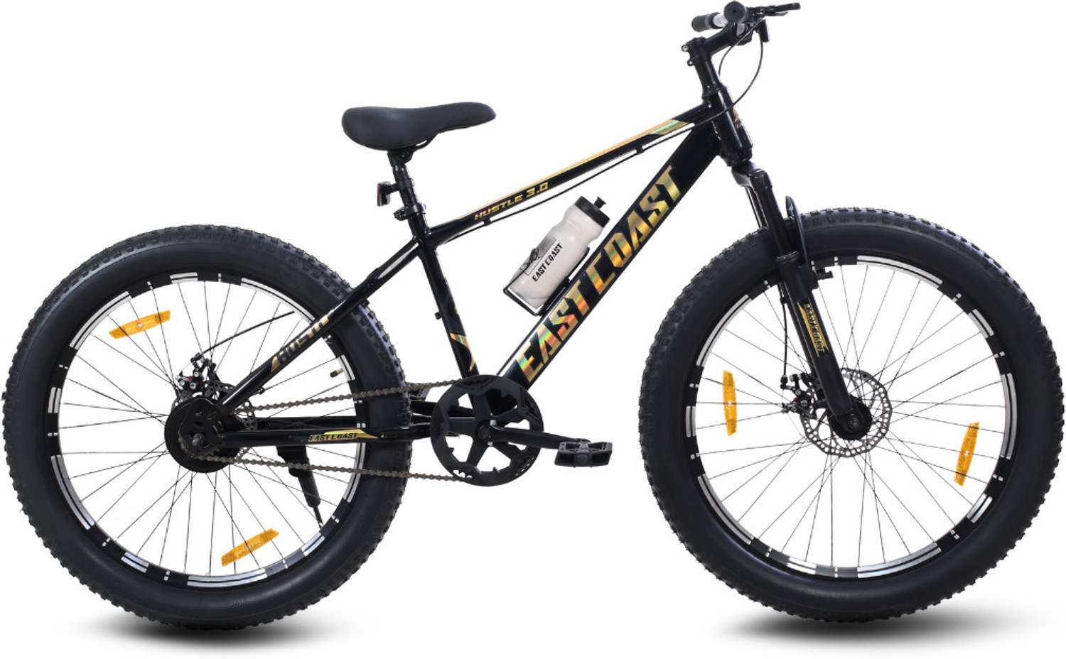 Image of EAST COAST Hustle Gold 27.5T cycle II Double Disc II Fat Tyres II Double Wall Alloy Rims 27.5 T (inch) Mountain Cycle