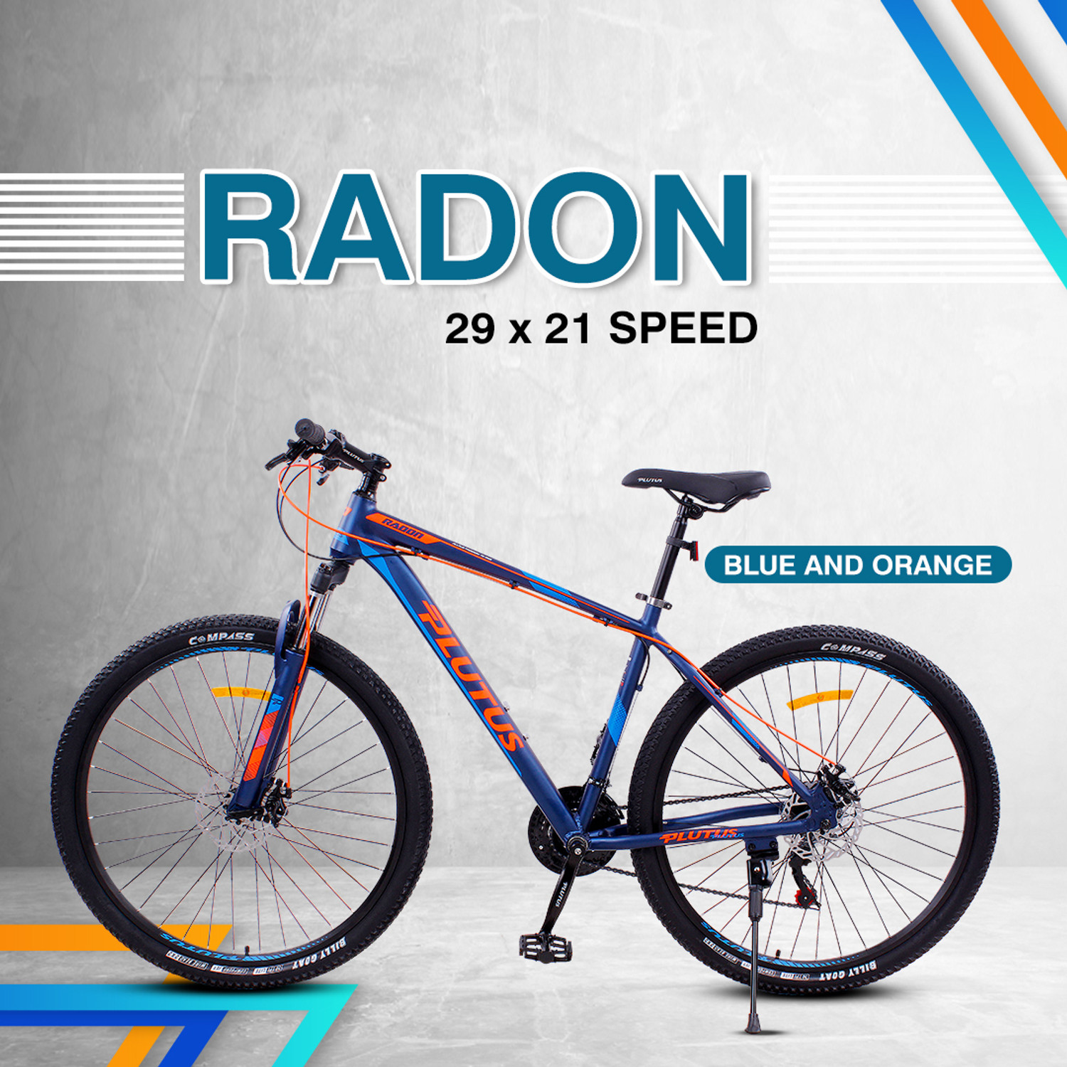 Image of PLUTUS Radon Alloy MTB Cycle Age-12+ with Dual Disc Brake, Multi Speed (Orange) 29 T (inch) Mountain Cycle