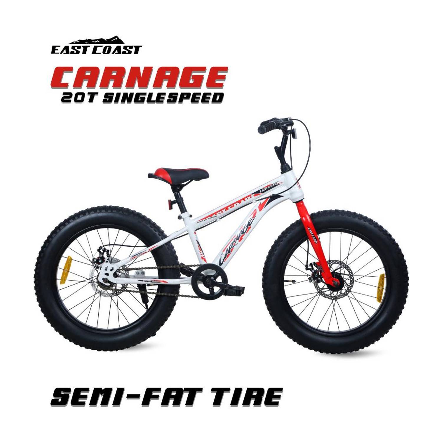 EAST COAST Carnage 20T Fat Bike Cycle for Kids 5-9 Years at ₹3,671 (80% Off) – Flipkart
