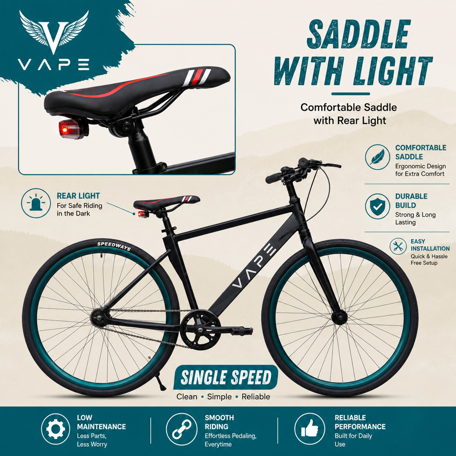 Image of GOAL 700C IMPORTED FRAME || SINGLE SPEED || DOUBLE DISC Hybrid Cycle /City Bike 700C T (inch) Hybrid Cycle /City Bike