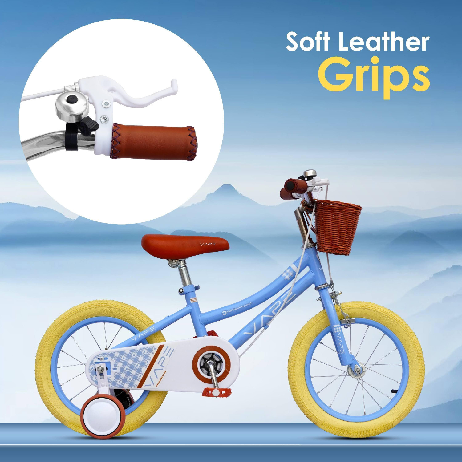 Image of GOAL VAPE Boys /Girls Kids Cycle for 2-5 Years with Training Wheels & Basket 14 T (inch) BMX Cycle