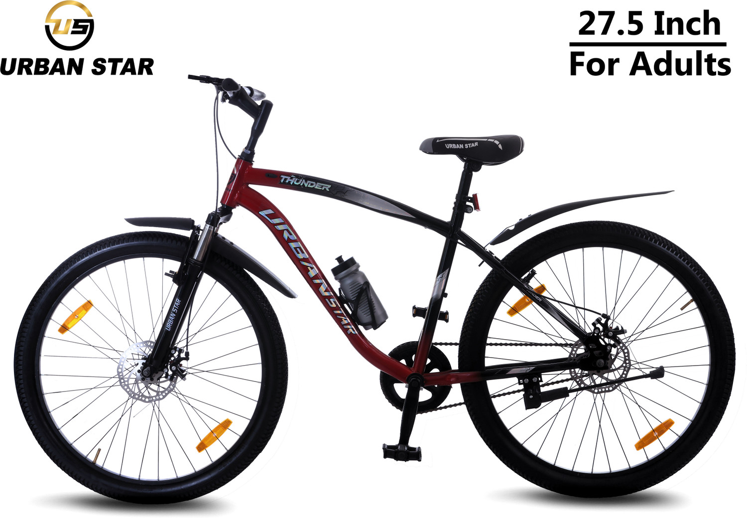 Image of Urban Star THUNDER | 27.5T | DUAL DISC | METALLIC PAINT | 80% ASSEMBLED | FOR 15+YEARS | 27.5 T (inch) Hybrid Cycle /City Bike