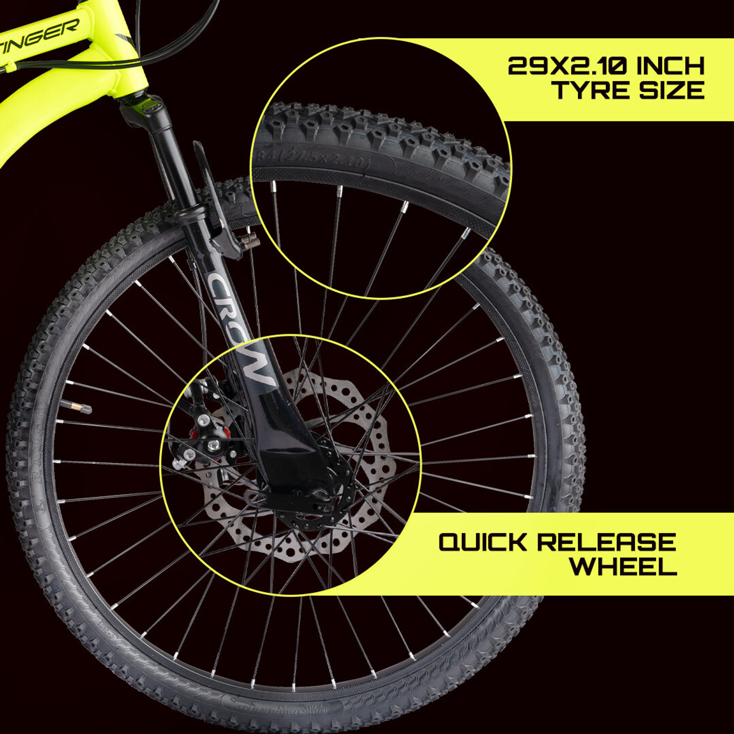 Image of Crow STINGER X7 21 SPEED|geared|FRONT SUSPENSION|DUAL DISC 29 T (inch) Mountain Cycle