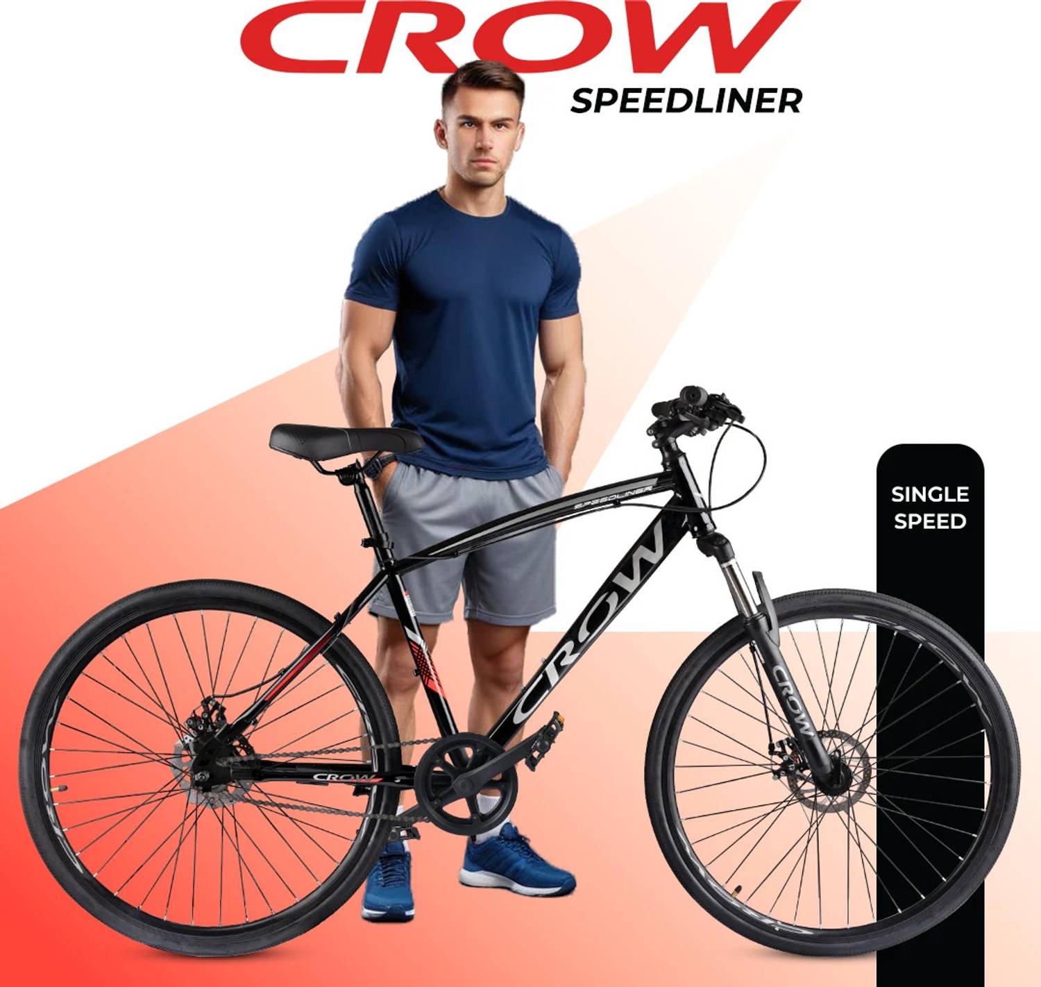 Crow SPEEDLINER SINGLE SPEED 700C Hybrid Bike - Image 1