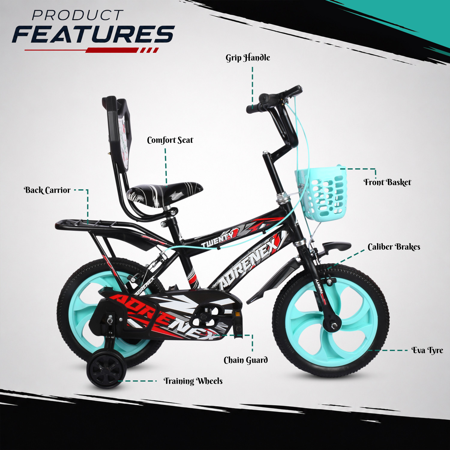 Image of Adrenex 14T PREMIUM BICYCLE FOR 3 TO 5 YEAR KIDS 14 T (inch) BMX Cycle