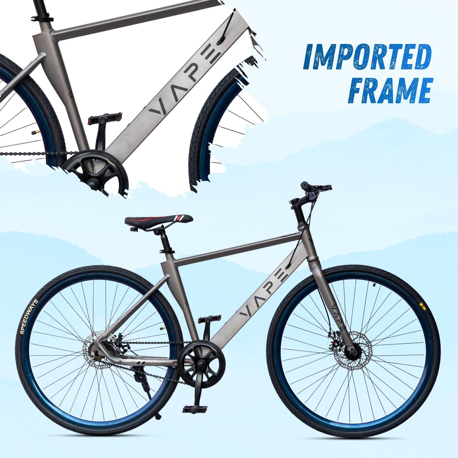 GOAL VAPE 700C SingleSpeed Hybrid Bicycle - Image 2