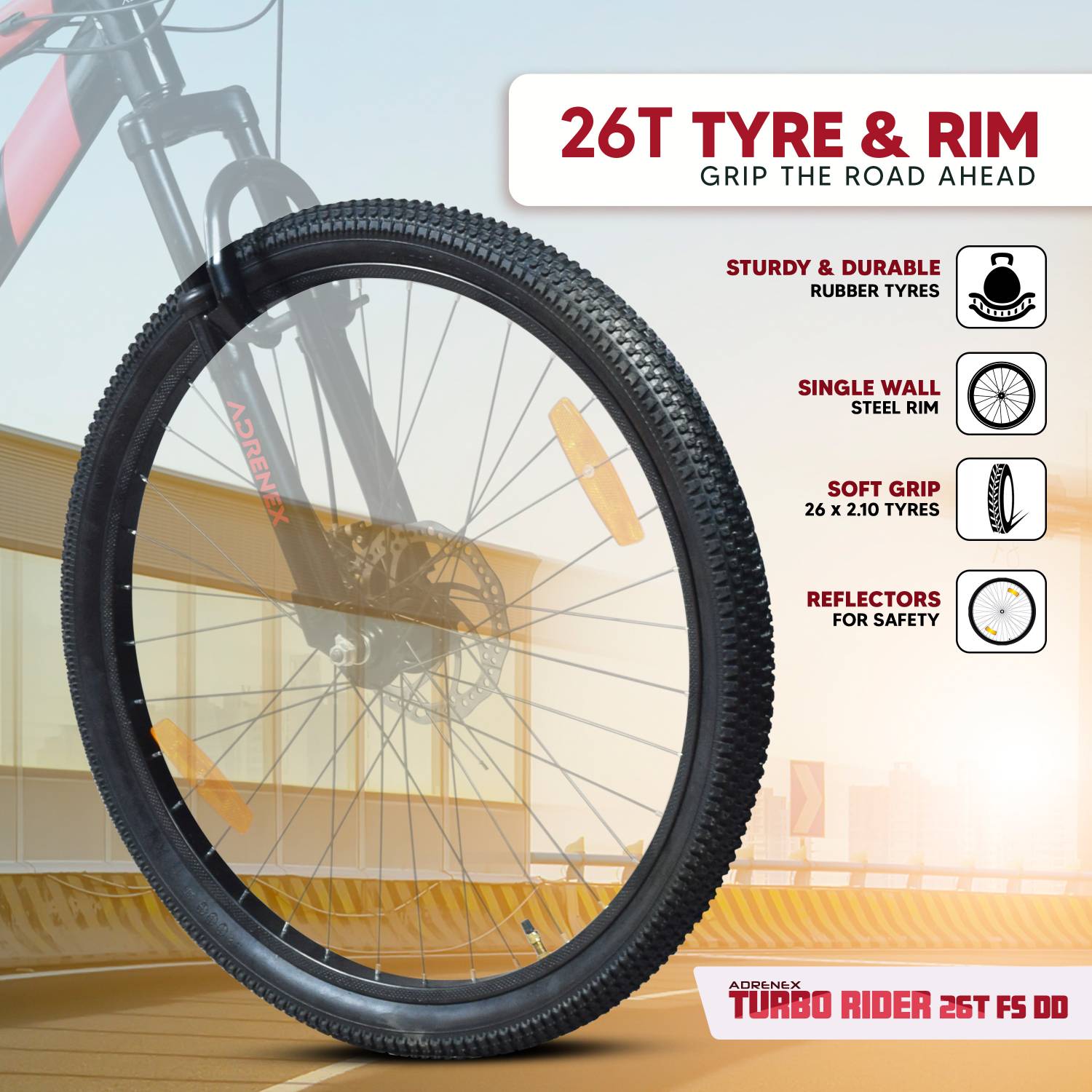 Adrenex Turbo Rider 26T 21 Speed Cycle - Image 4