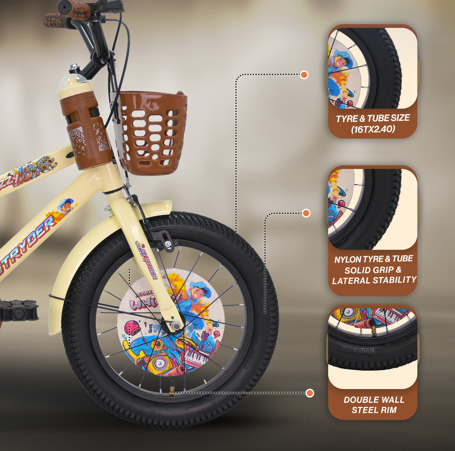 Image of STRYDER Whizzy 16 inch Kids Bicycle | 16 T (inch) BMX Cycle