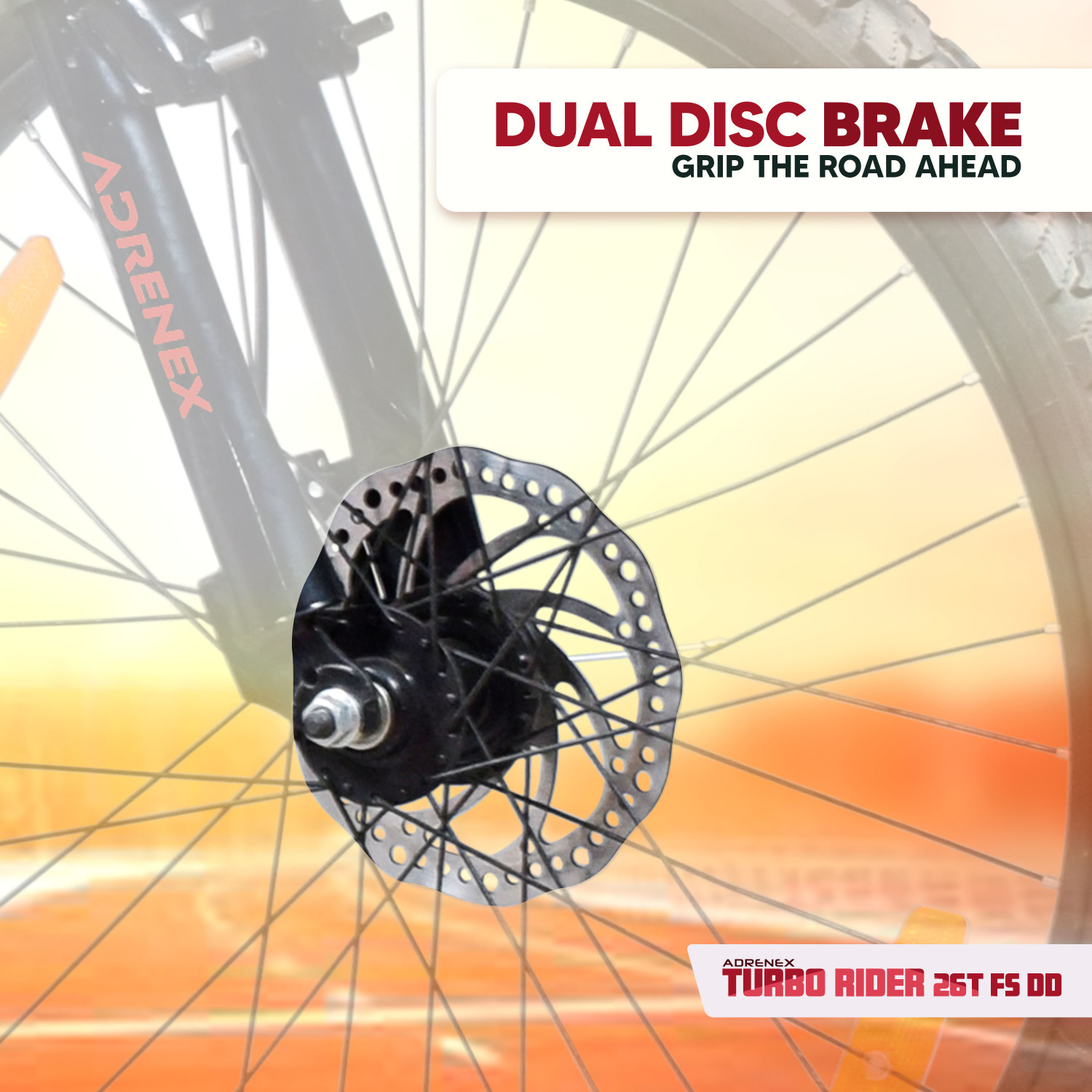 Image of Adrenex Turbo Rider 26T 7 Speed Cycle with Dual Disc Brakes, MTB Bike for Boys & Adults 26 T (inch) Mountain Cycle
