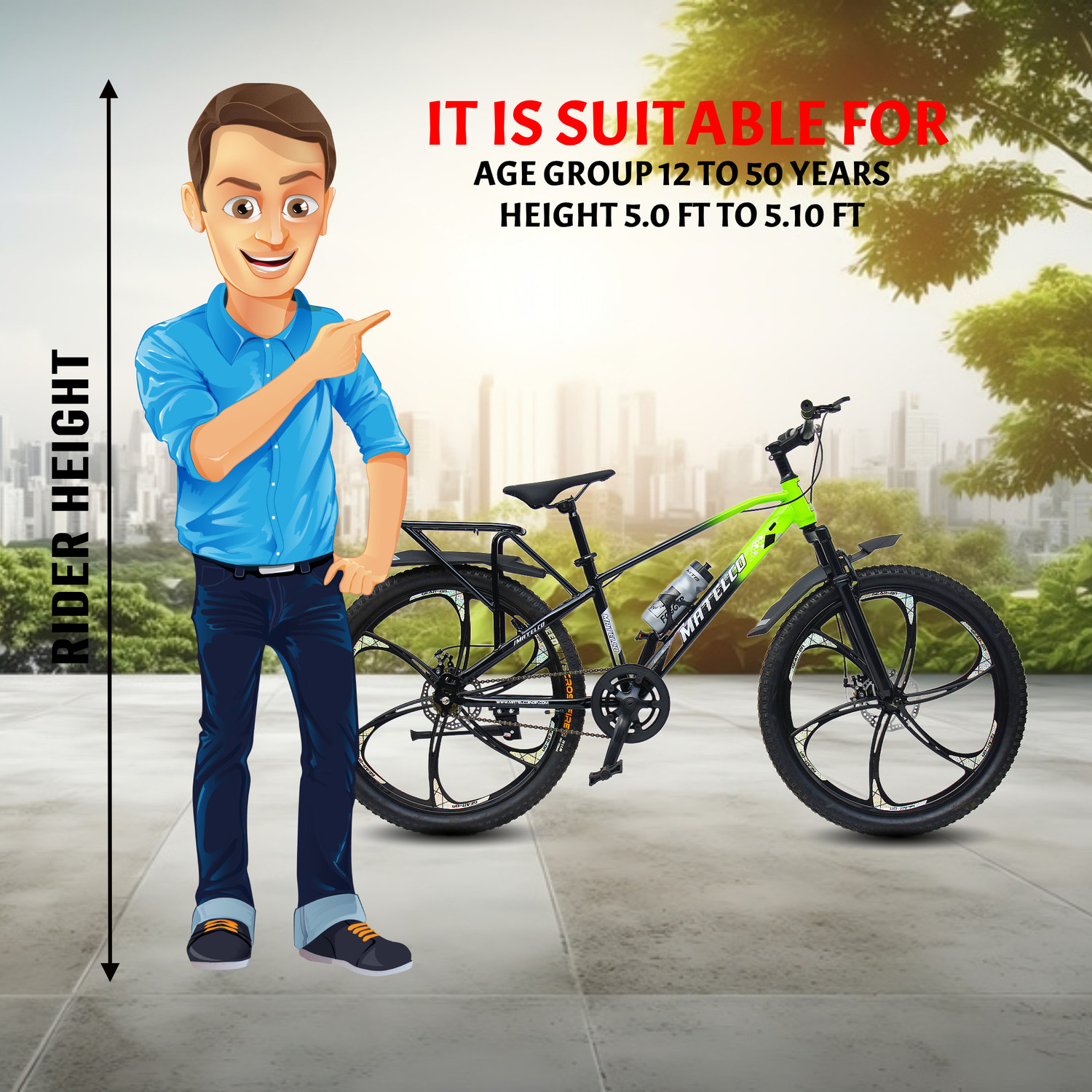 Image of MATELCO ULTRA IBC26 MAGWHEEL WITH DOUBLE DISC 26 T (inch) Mountain Cycle