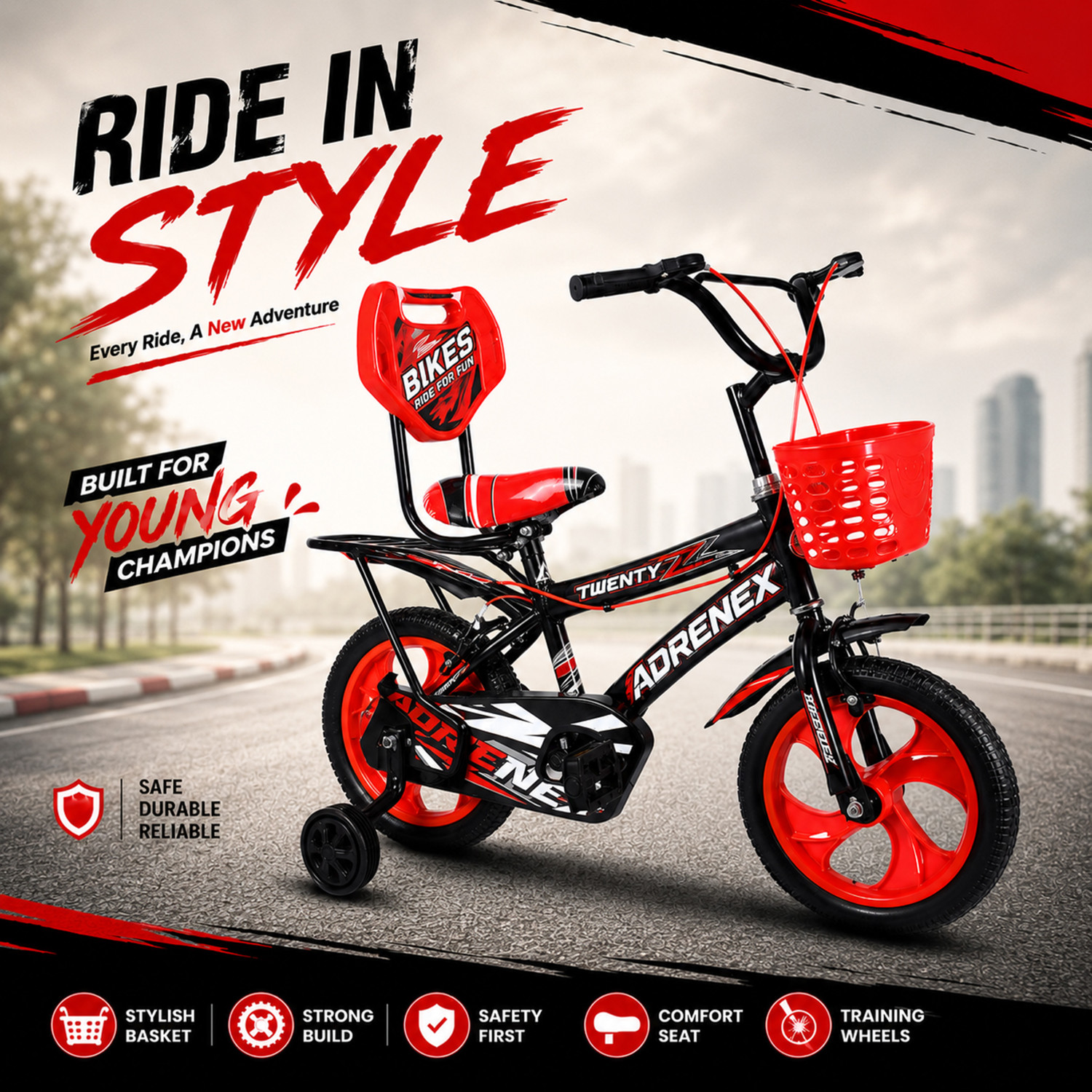 Image of Adrenex 14T PREMIUM BICYCLE FOR 3 TO 5 YEAR KIDS 14 T (inch) BMX Cycle