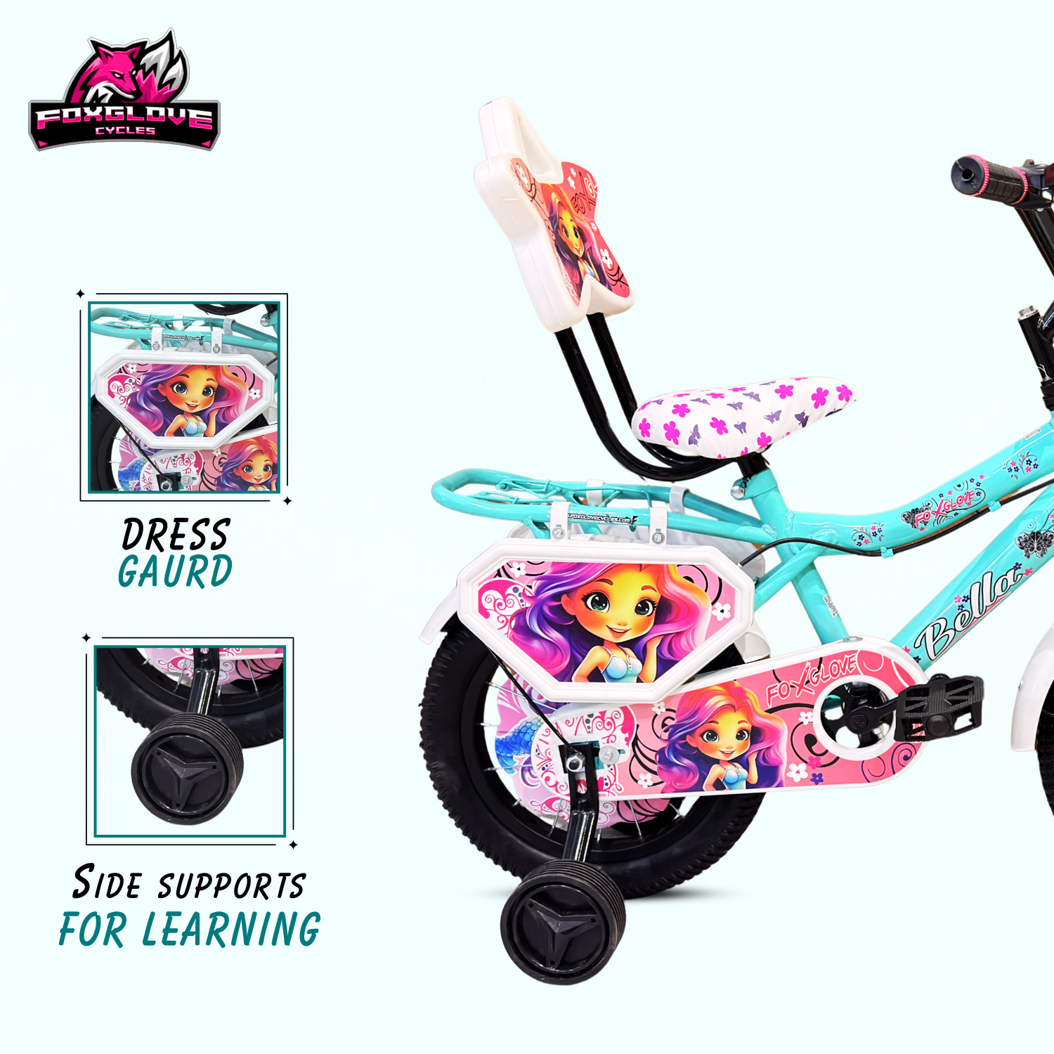 Image of FOXGLOVE BELLA 14 INCH BICYCLE FOR 3 TO 5 YEARS GIRLS AND BOYS 95% ASSEMBLED 14 T (inch) Road Cycle
