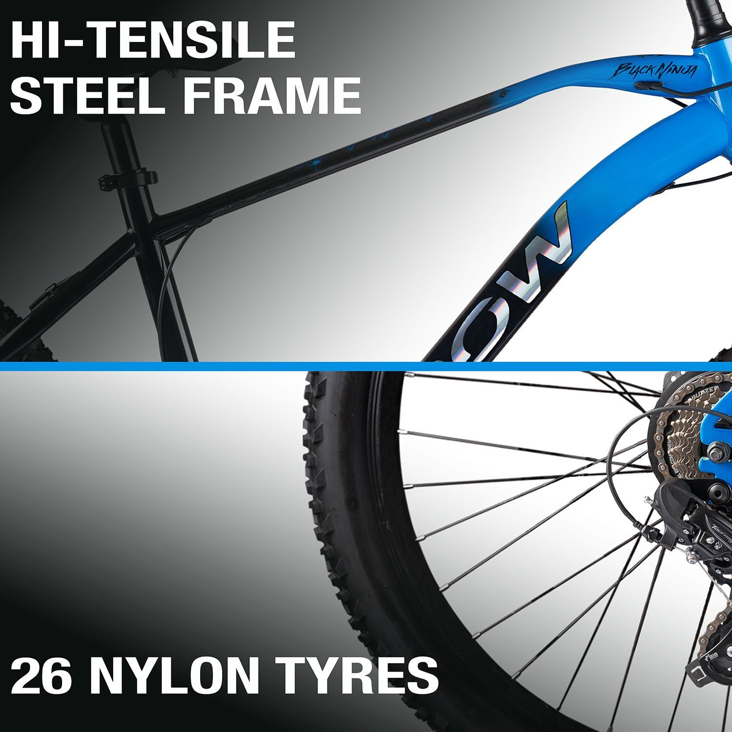Image of Crow BLACK NINJA 7 SPEED|FAT BIKE|FRONT SUSPENSION|DUAL DISC BRAKE 26 T (inch) Mountain Cycle