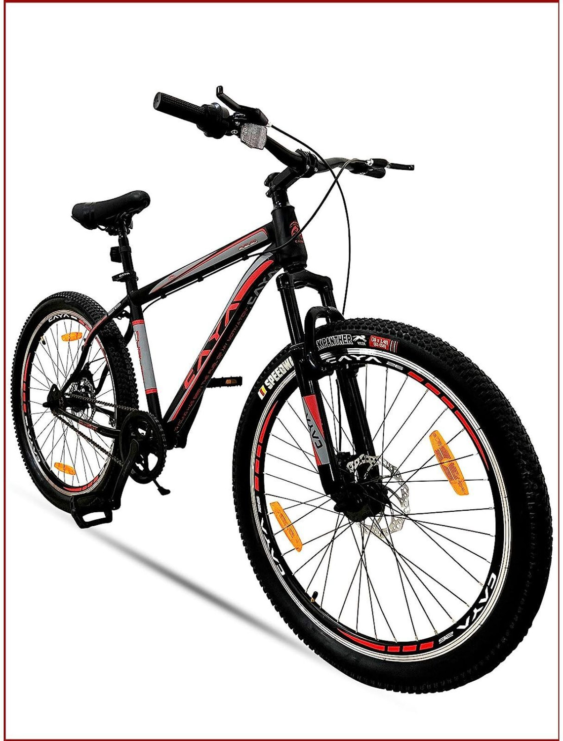 Image of CAYA Fueled 24 Royal Matte Black Dual Disc, Double Walled Alloy Rims, Front Shocker 24 T (inch) BMX Cycle