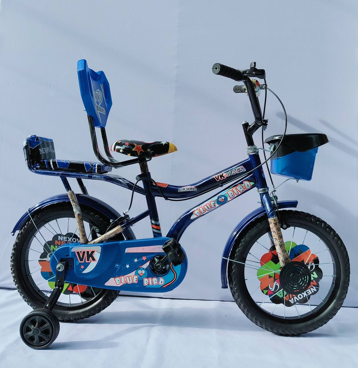 VK BIKES BICYCLE 16T ZOOM DOUBLE SEAT EDITION (BLUE) FOR 4 TO 6 YEAR KIDS BABY 16 T (inch) BMX Cycle
