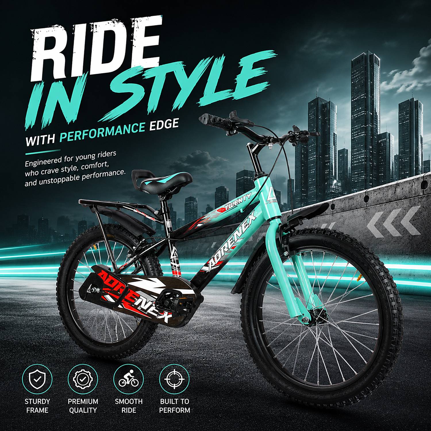 Adrenex 20T PREMIUM TIRETUBE BICYCLE FOR 5 TO 9 YEAR KIDS 20 T (inch) BMX Cycle