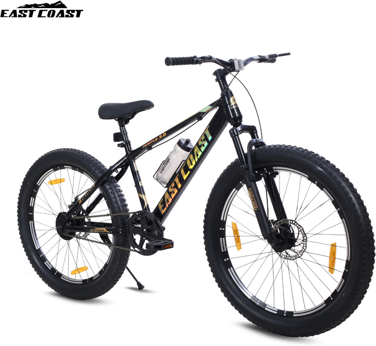 Image of EAST COAST Hustle Gold 27.5T cycle II Double Disc II Fat Tyres II Double Wall Alloy Rims 27.5 T (inch) Mountain Cycle